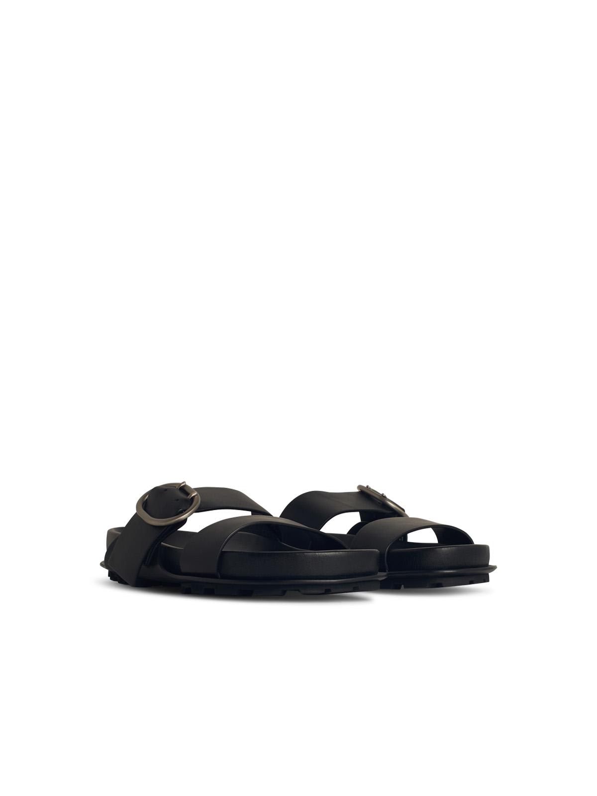 Jil Sander Black Leather Slippers Men In Black