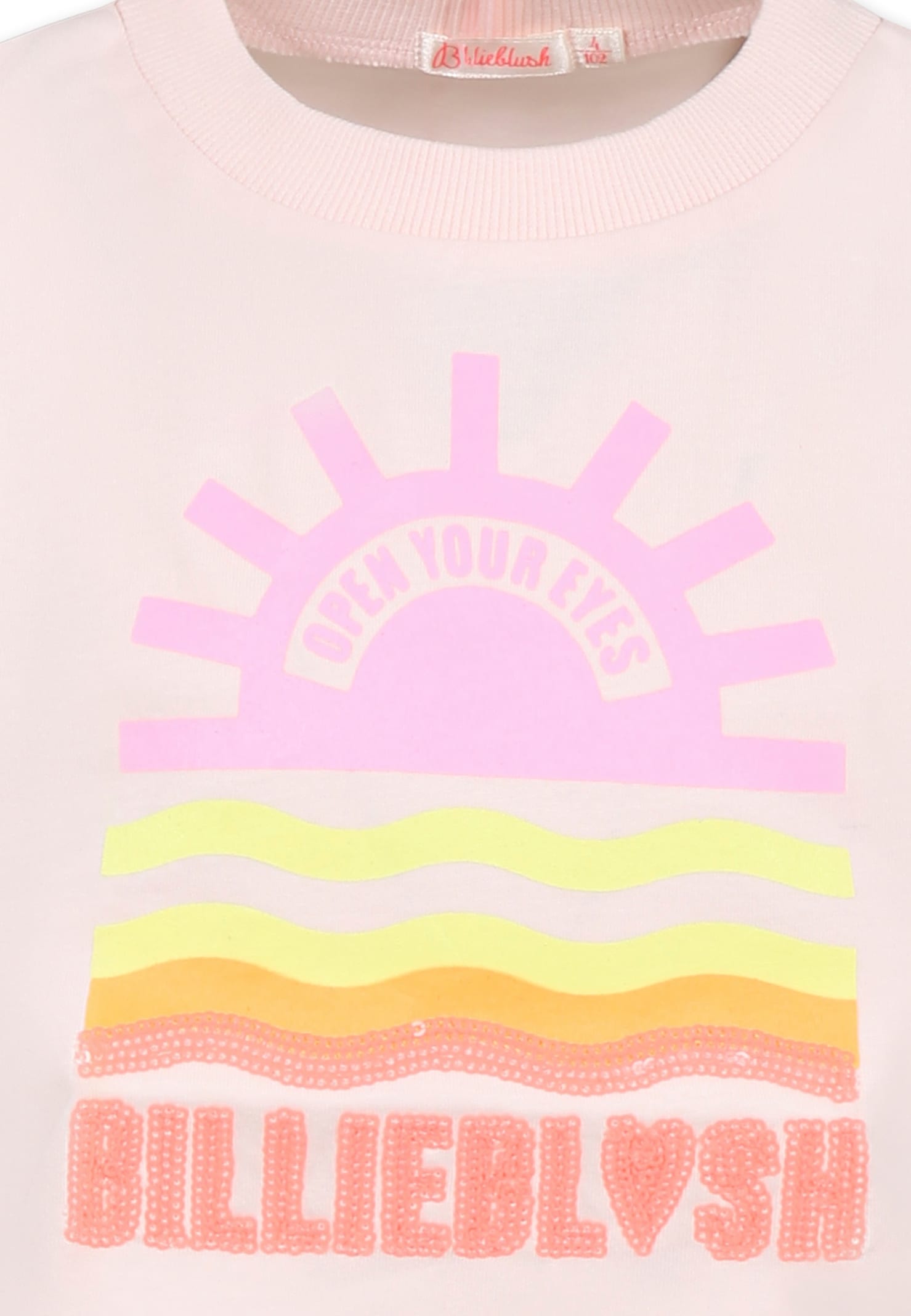 Billieblush Pink Crop T-shirt For Girl With Sun