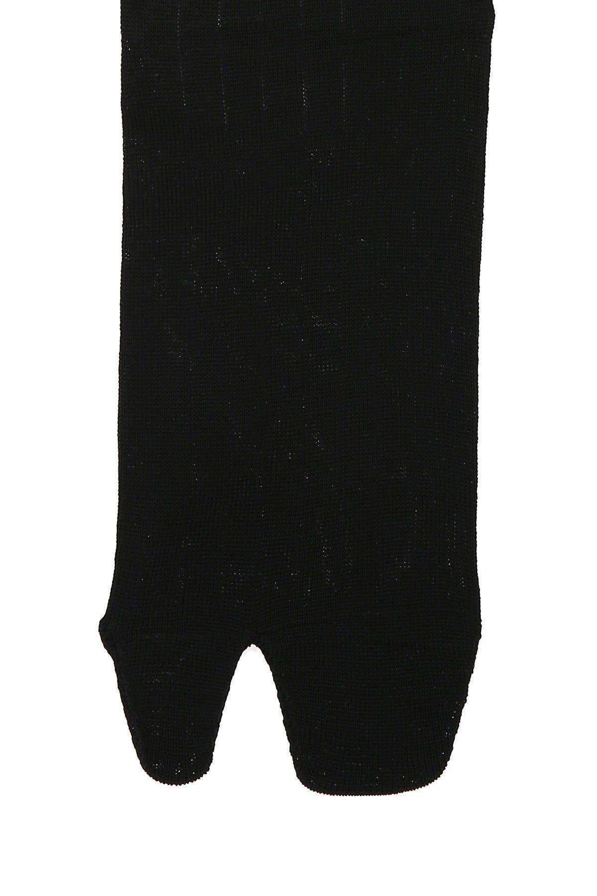 Shop Maison Margiela Black Cotton Blend Tabi Socks In 900