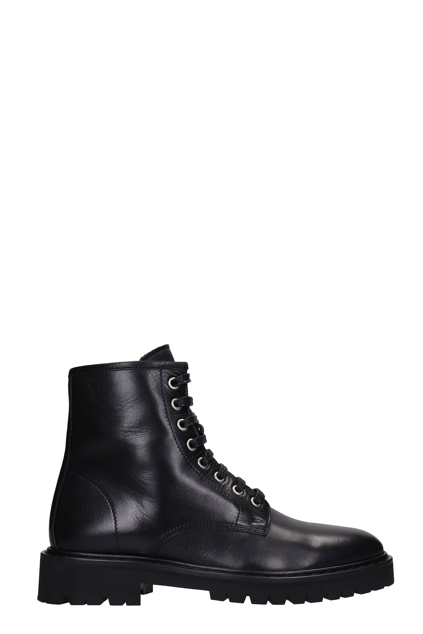 IRO Faye Combat Boots In Black Leather