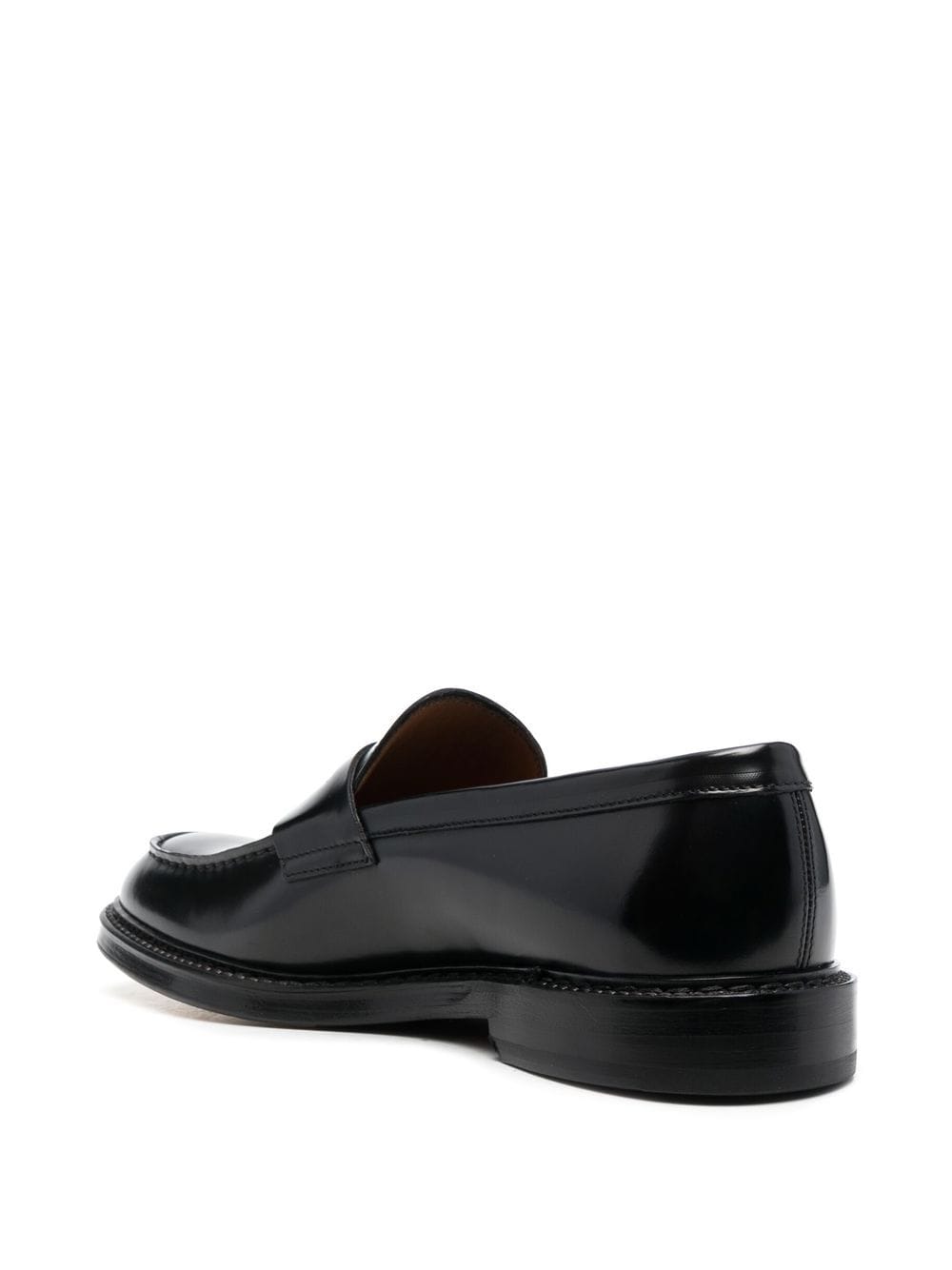 Shop Doucal's Horse Penny Loafers In Black
