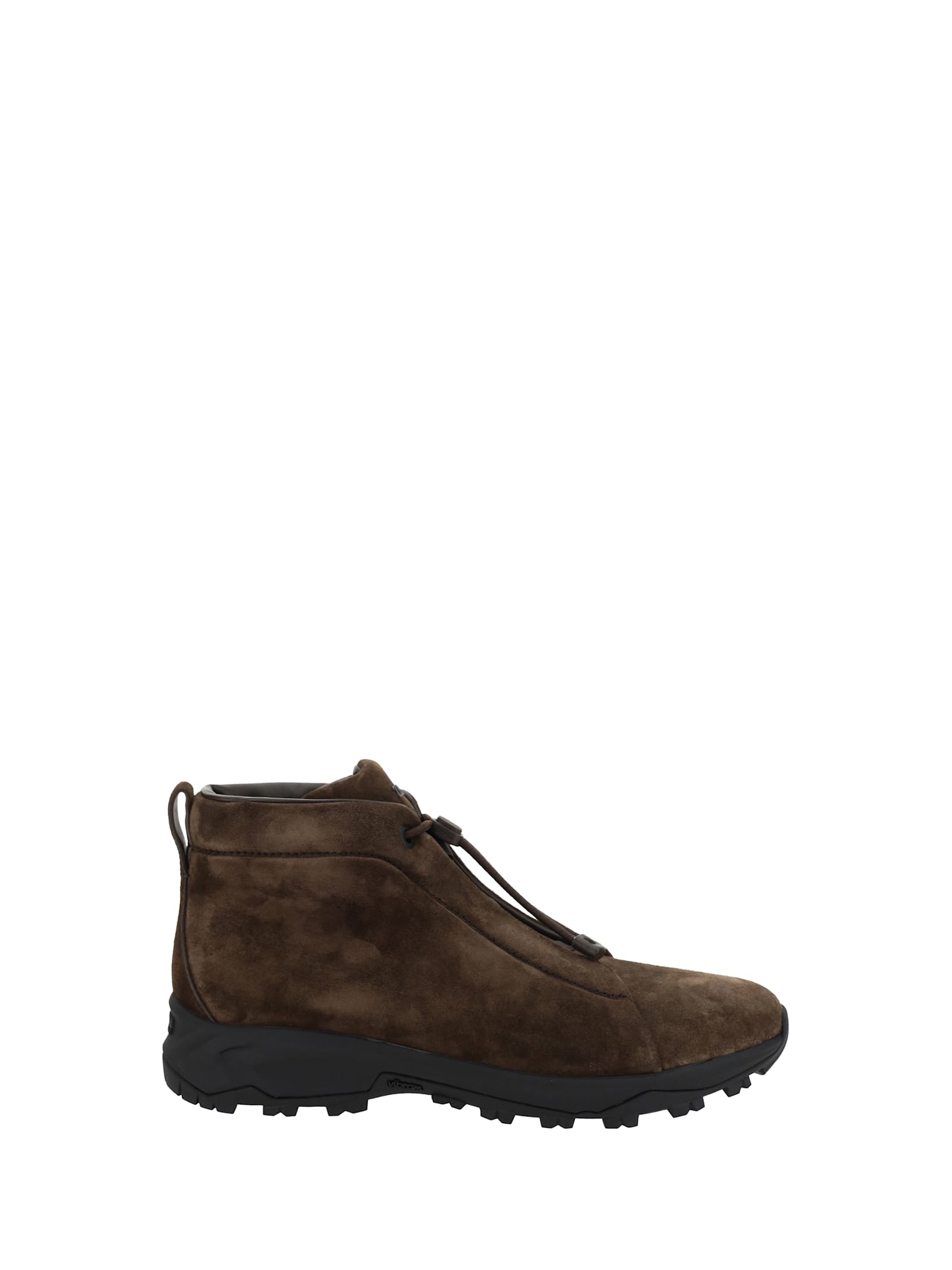 Shop Zegna Ankle Boots In Marrone Scuro Unito