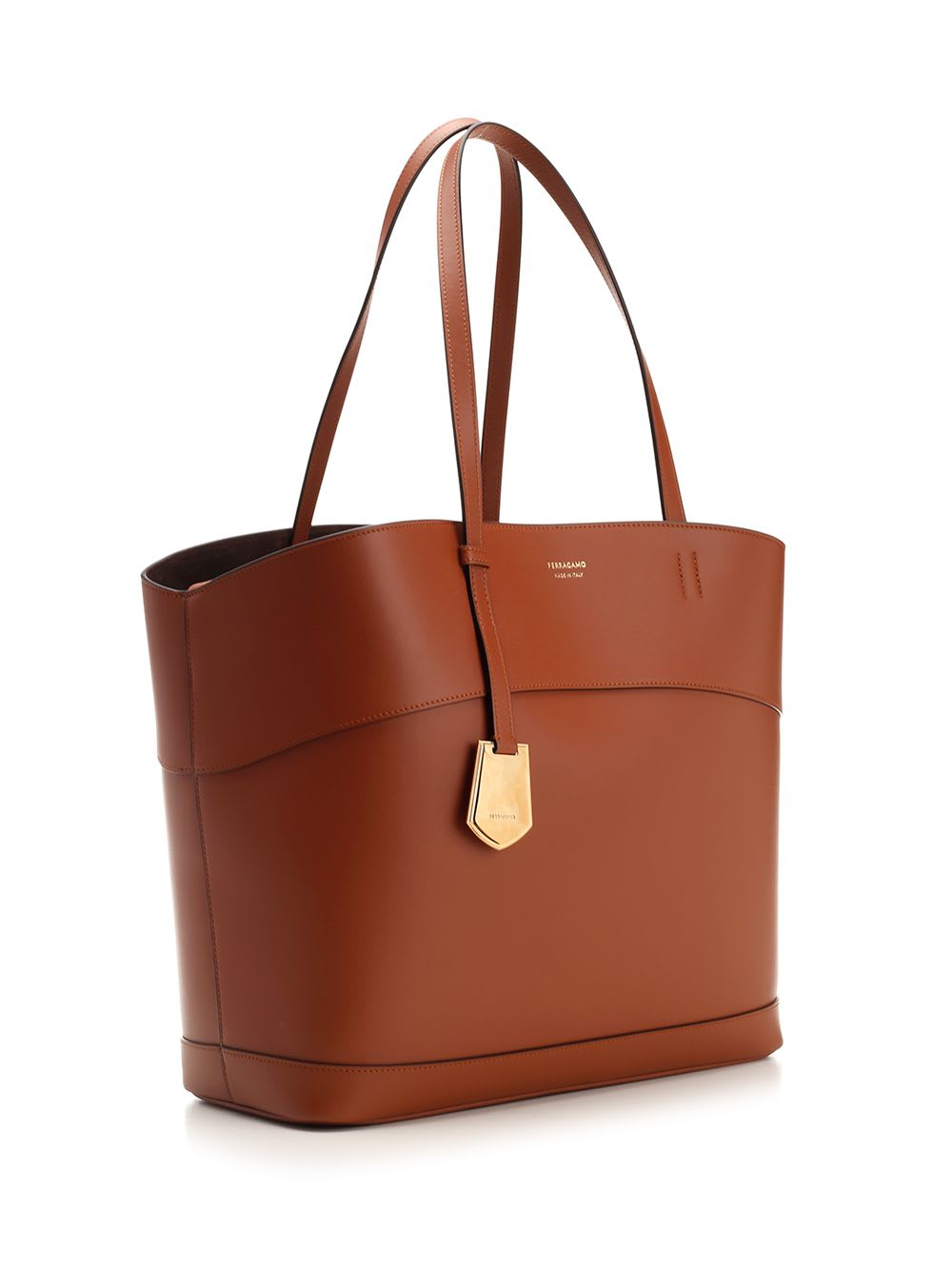 Shop Ferragamo Charming Medium Tote Bag In Brown