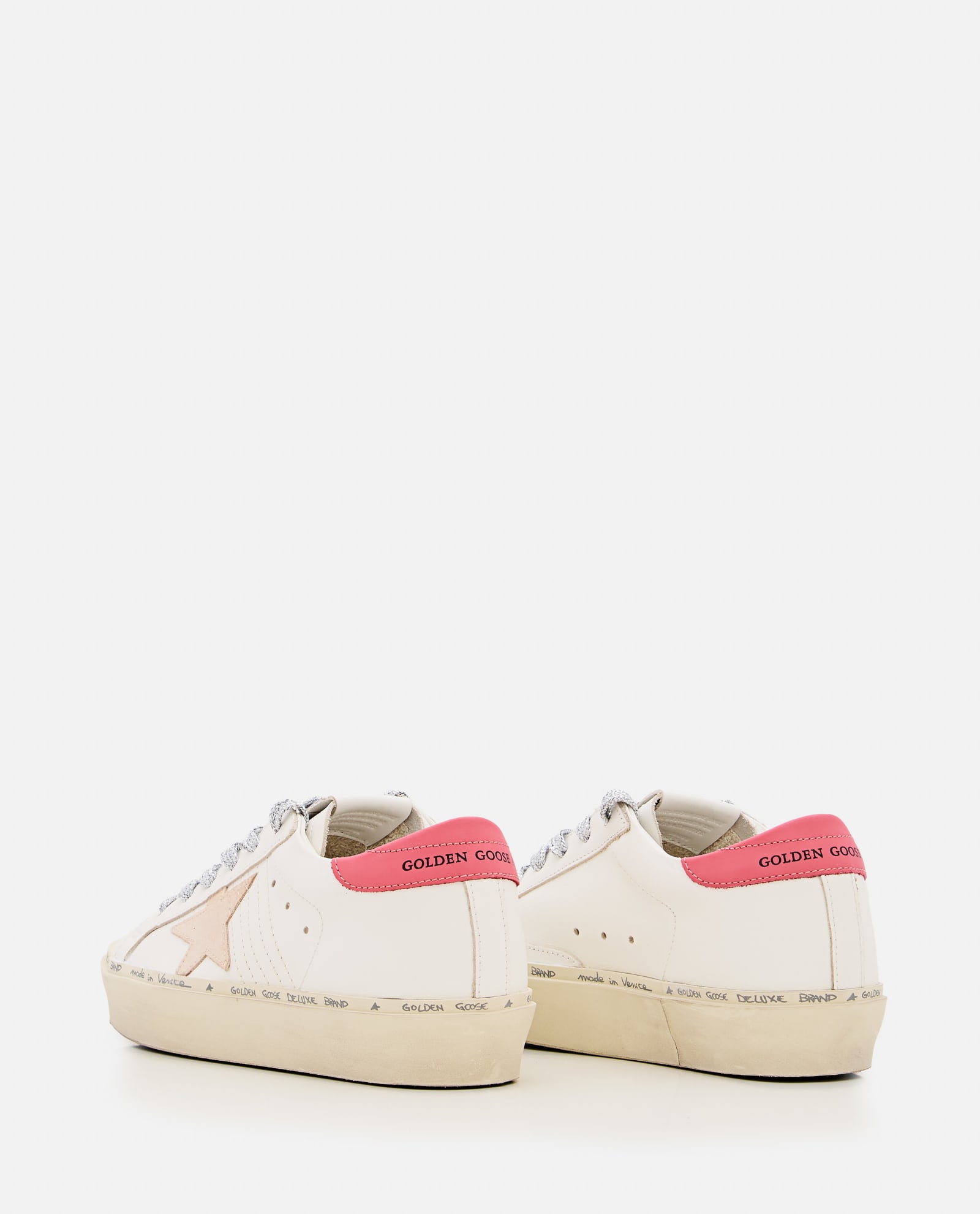 Shop Golden Goose Hi Star Leather Sneakers In White