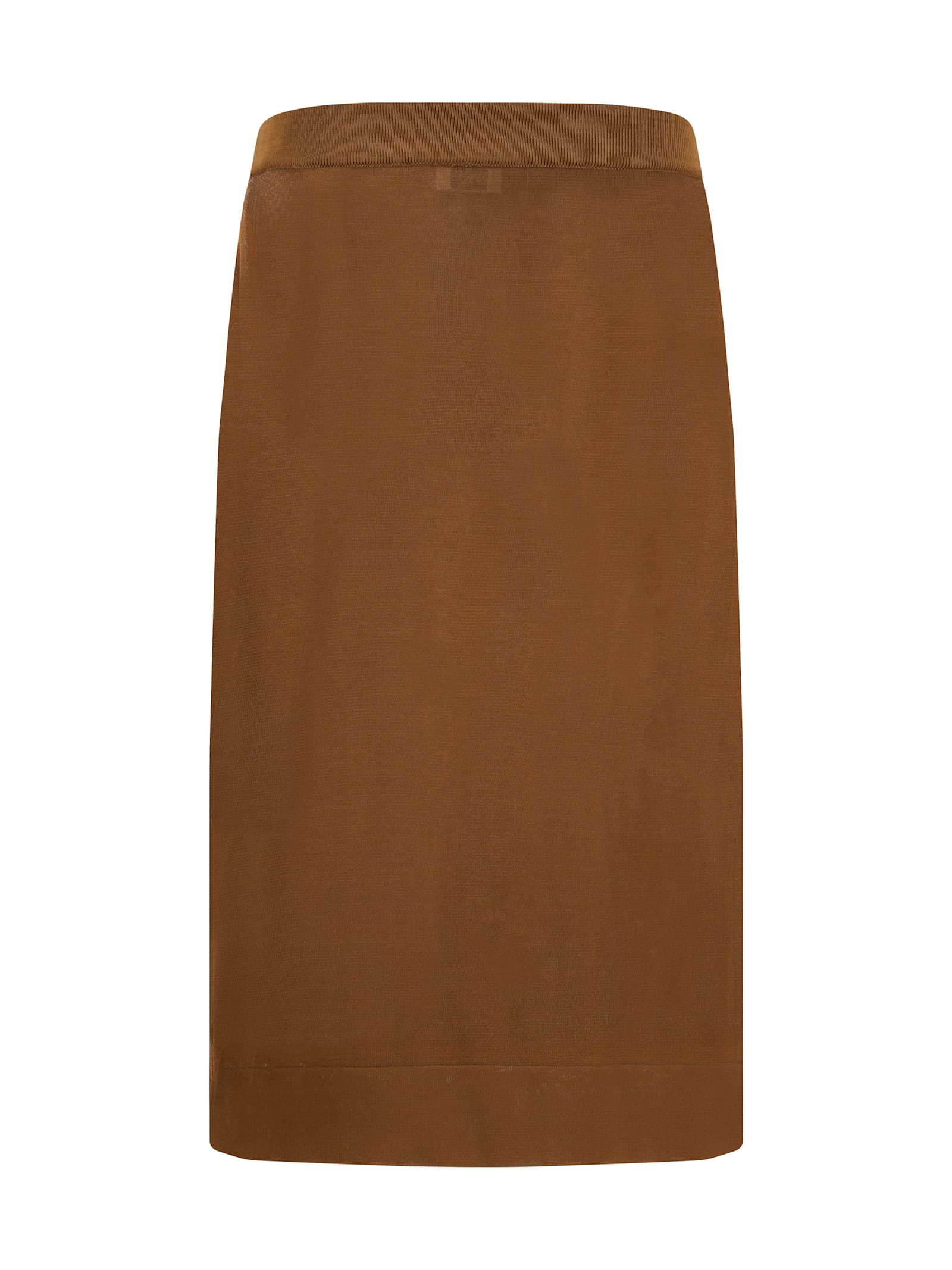 Shop Saint Laurent Midi Skirt In Noisette