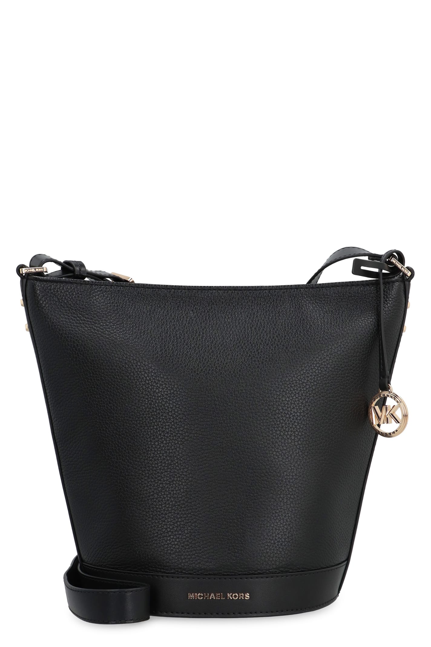 Shop Michael Michael Kors Townsend Leather Bucket Bag In Black