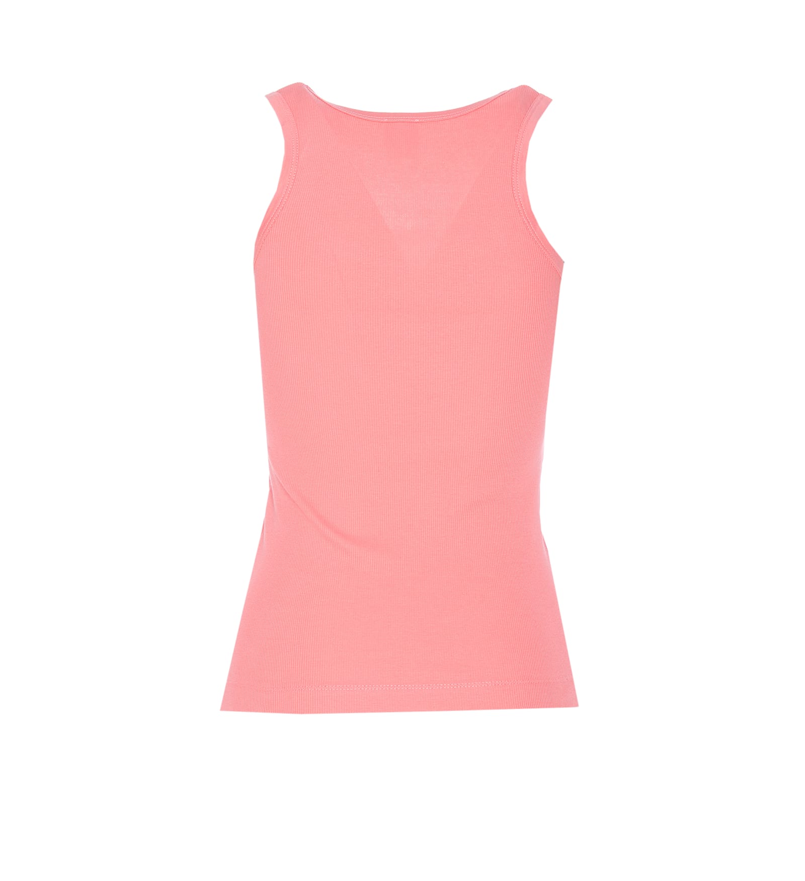 Pinko Ribbed Tank Top With Bird Logo In Pink