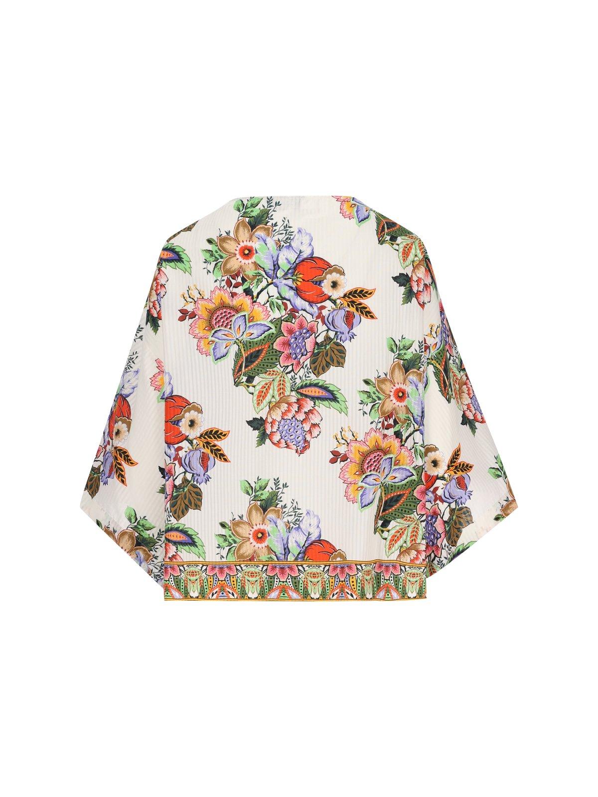Shop Etro Floral Printed Top In White
