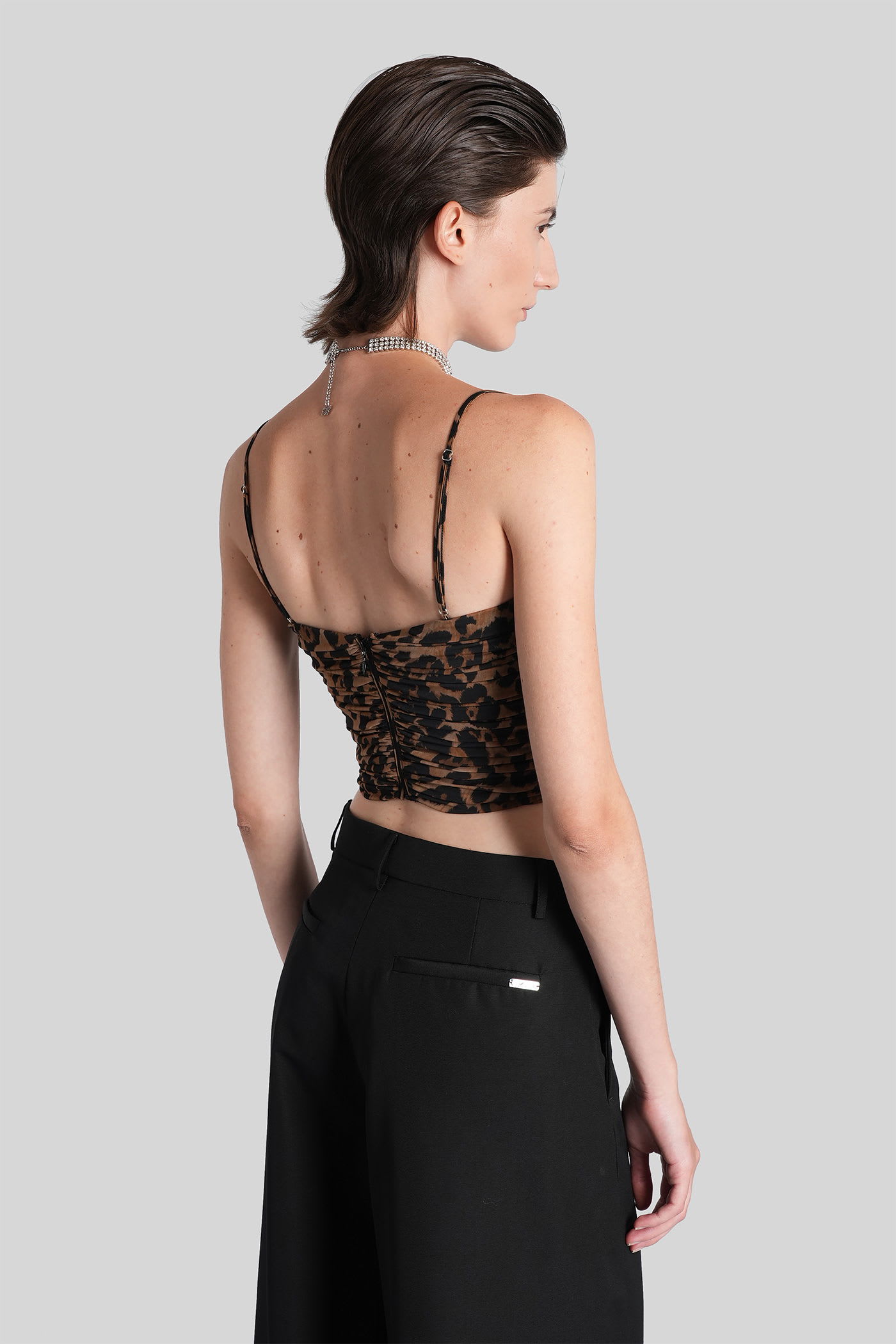 Blumarine Topwear In Animalier Polyamide In Animal Print