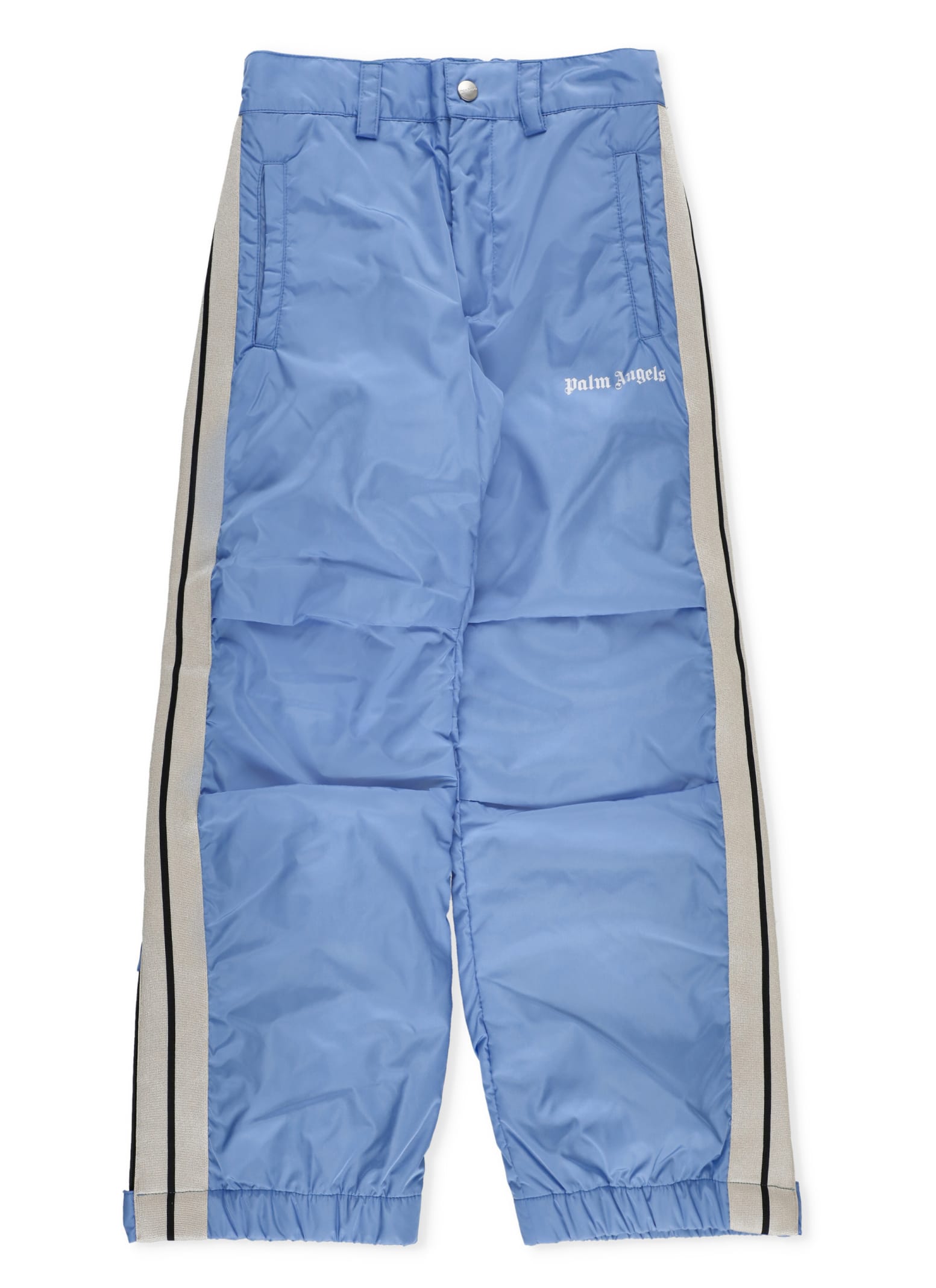 Shop Palm Angels Padded Trousers In Light Blue