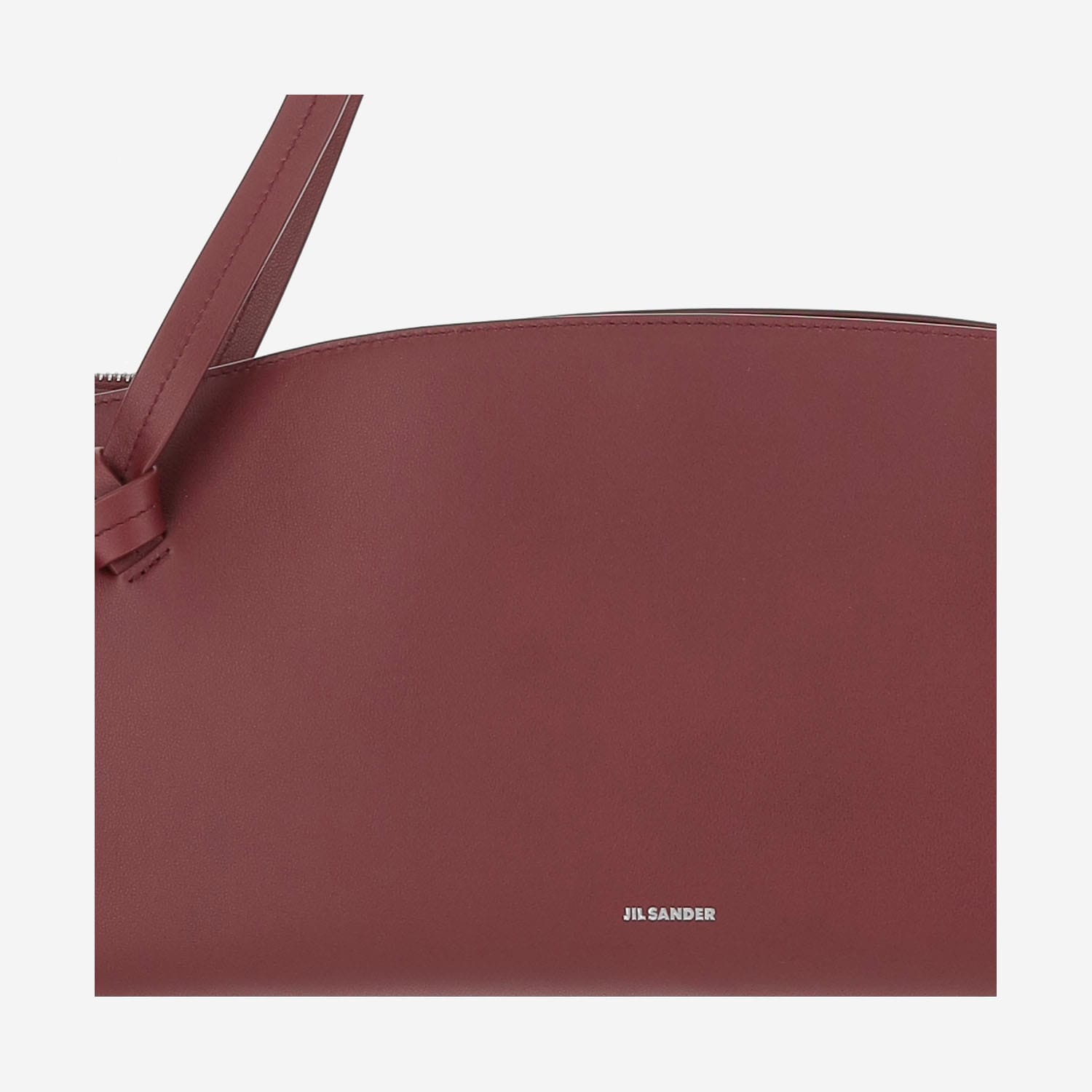 Jil Sander Bordeaux Leather Shoulder Bag In Burgundy