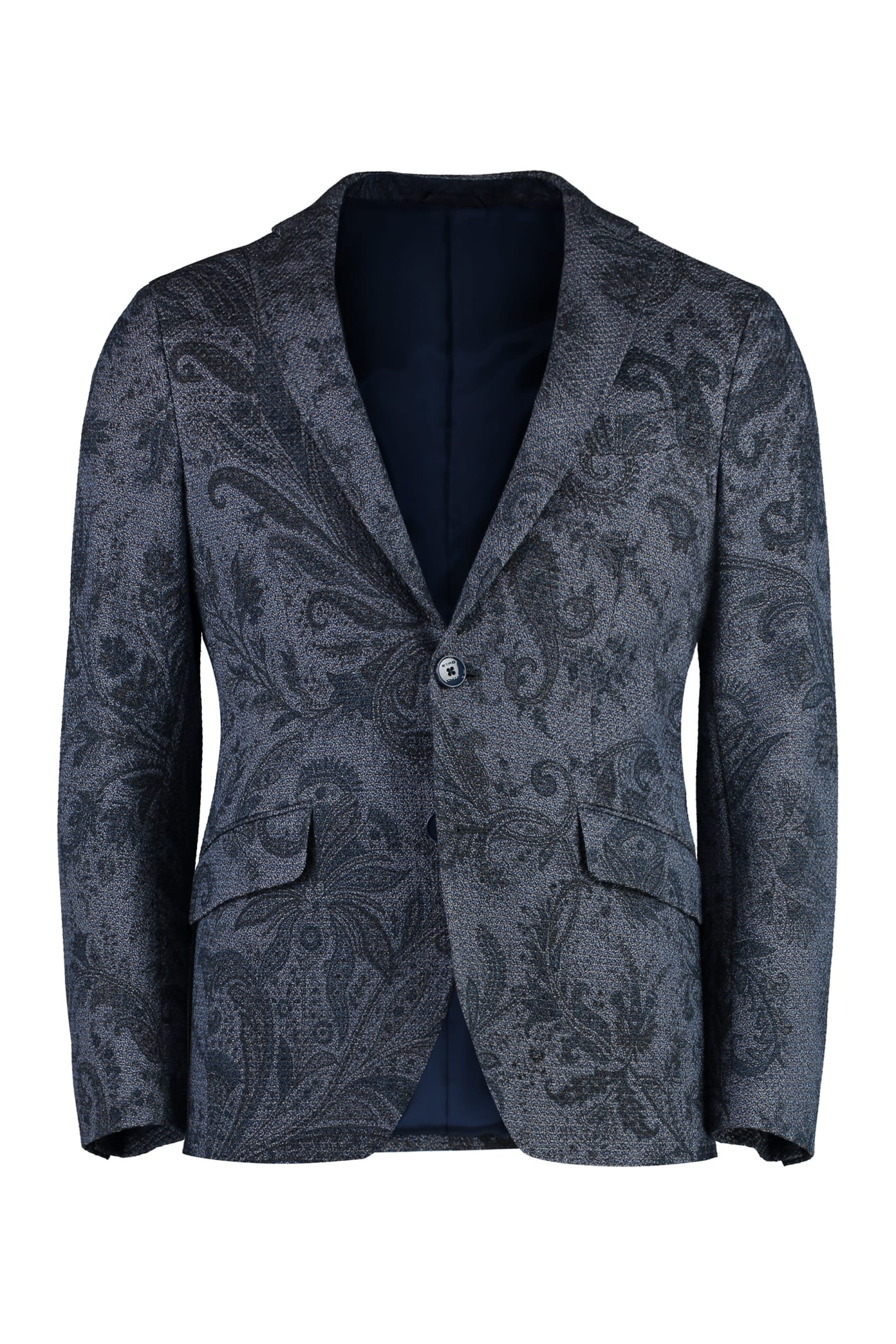Shop Etro Single-breasted Two-button Jacket In Blue