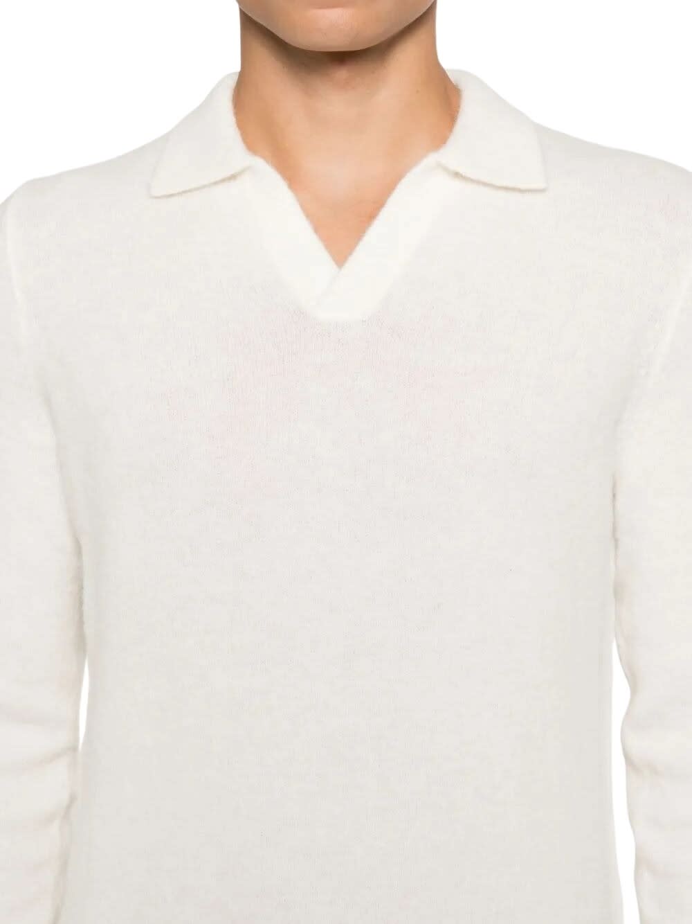 Mc2 Saint Barth V-neck Sweater In White