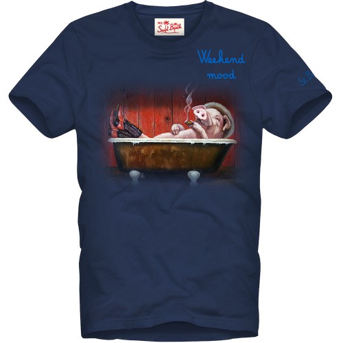 MC2 Saint Barth T-shirt Weekend Mood Blu Tshirtman02940b