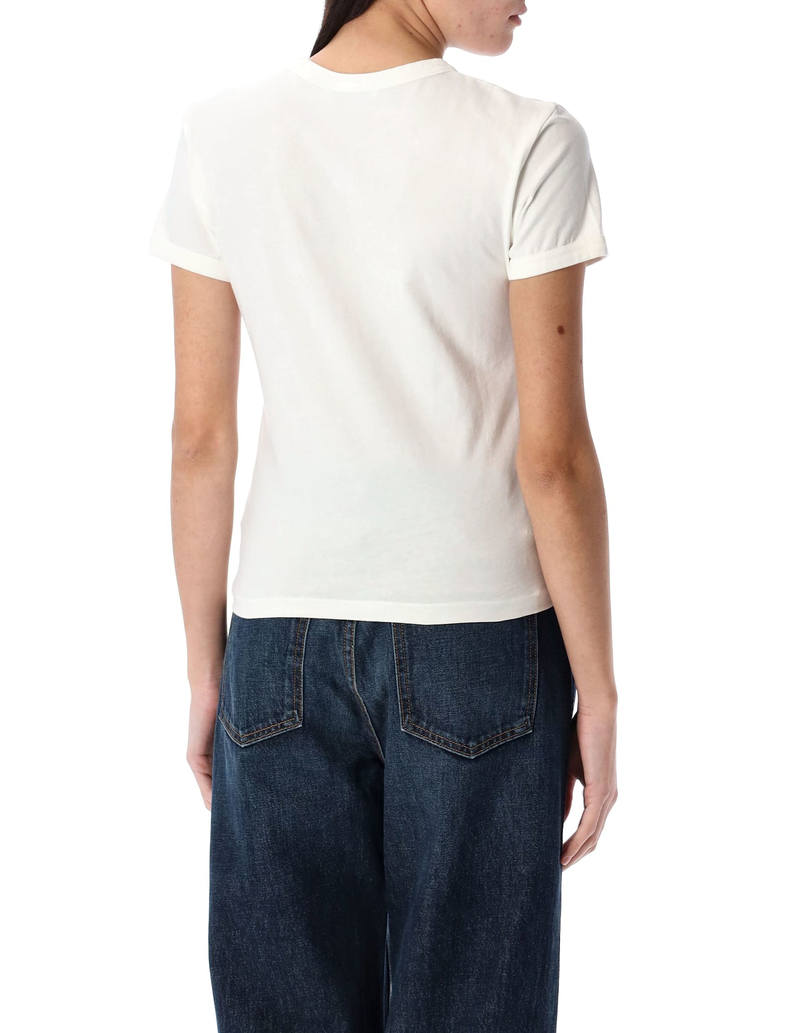 Acne Studios Logo T-shirt In Cold White