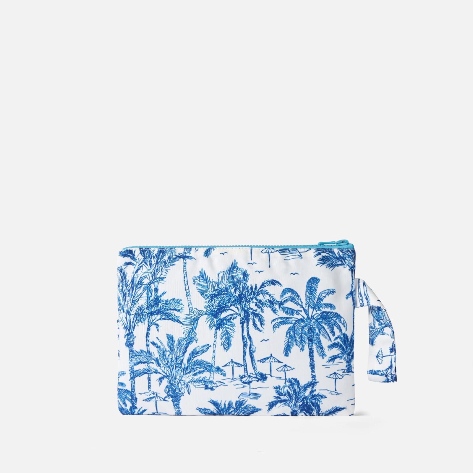 Mc2 Saint Barth Pareasy Nylon Pochette With Toile De Jouy Print In Blue