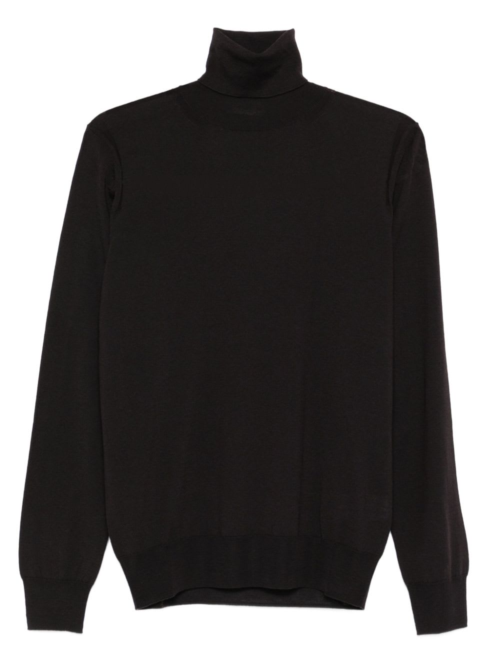 Paolo Pecora Wool Turtleneck Sweater In Black
