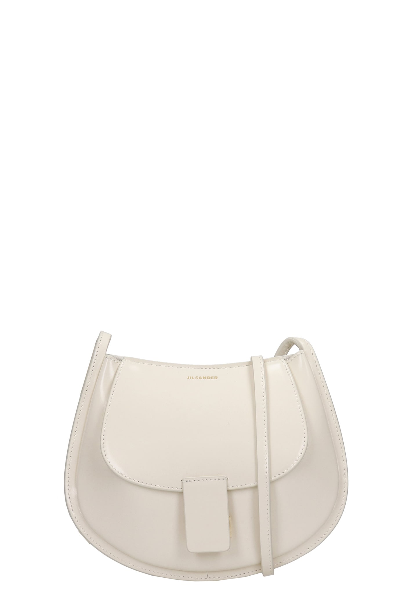 Jil Sander Crescent Mini Shoulder Bag In White Leather
