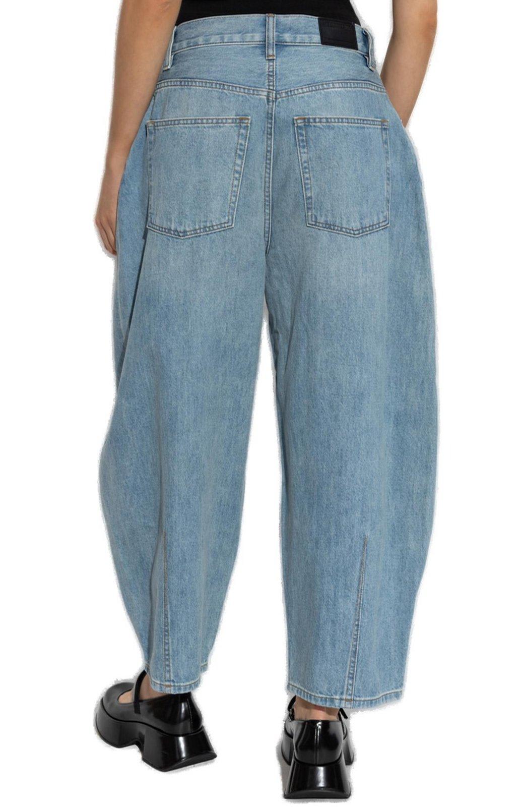 Helmut Lang Logo Patch Cocoon Jeans In Denim