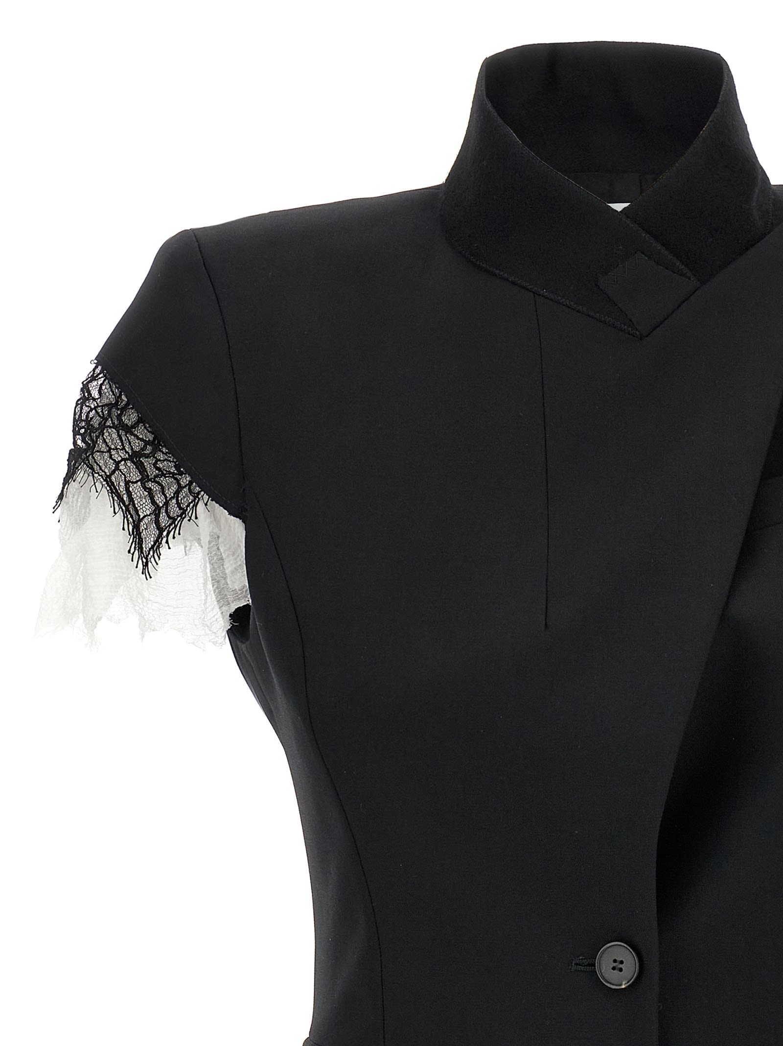 Shop Alexander Mcqueen Lace Detail Blazer