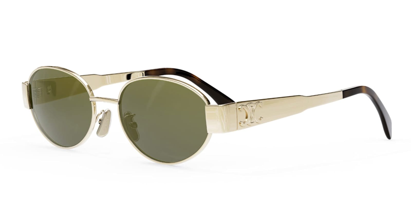 Celine Cl40235u Metal Triomphe 30n Gold Sunglasses In Gold