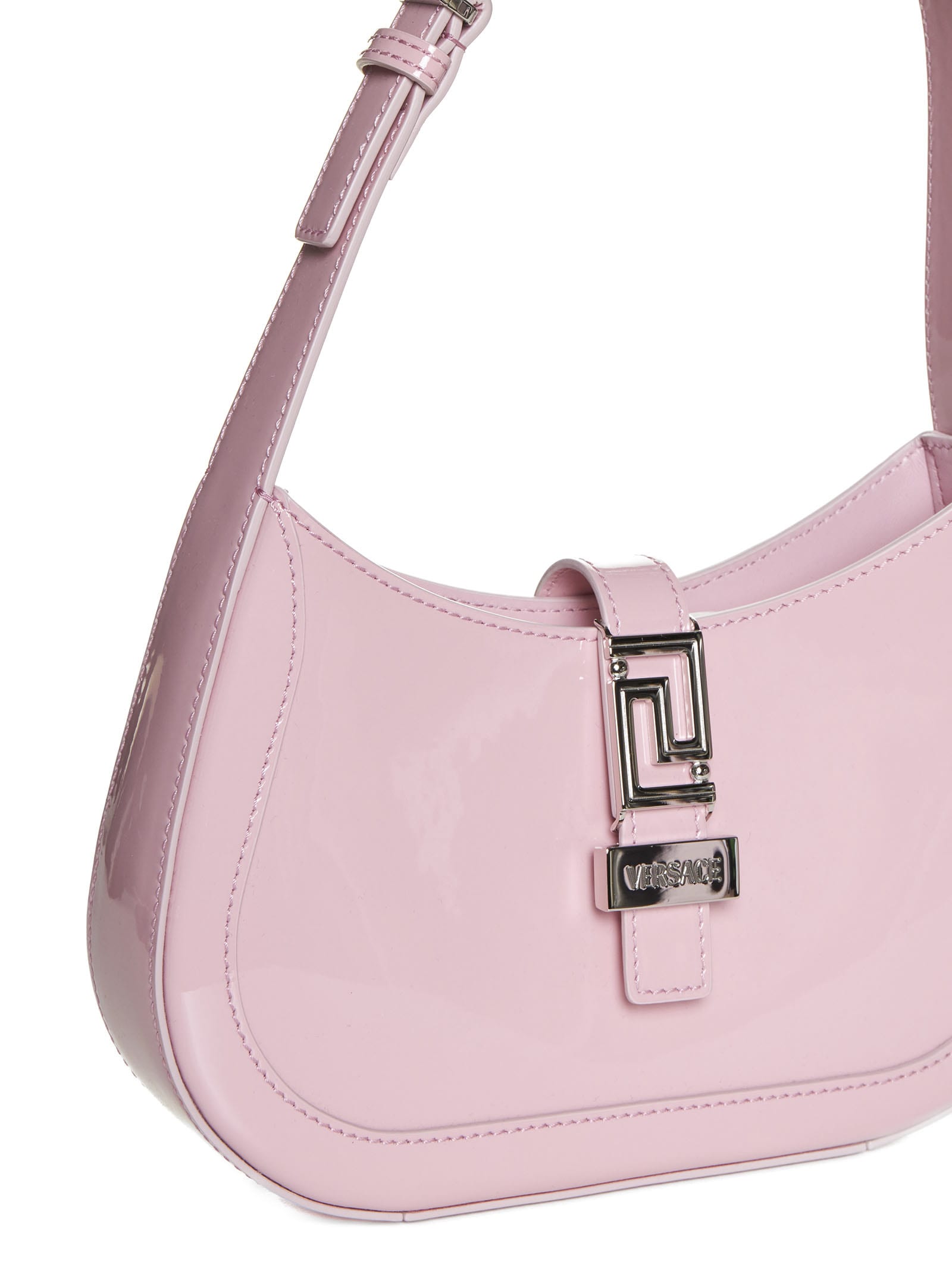 Shop Versace Shoulder Bag In English Rose-palladium