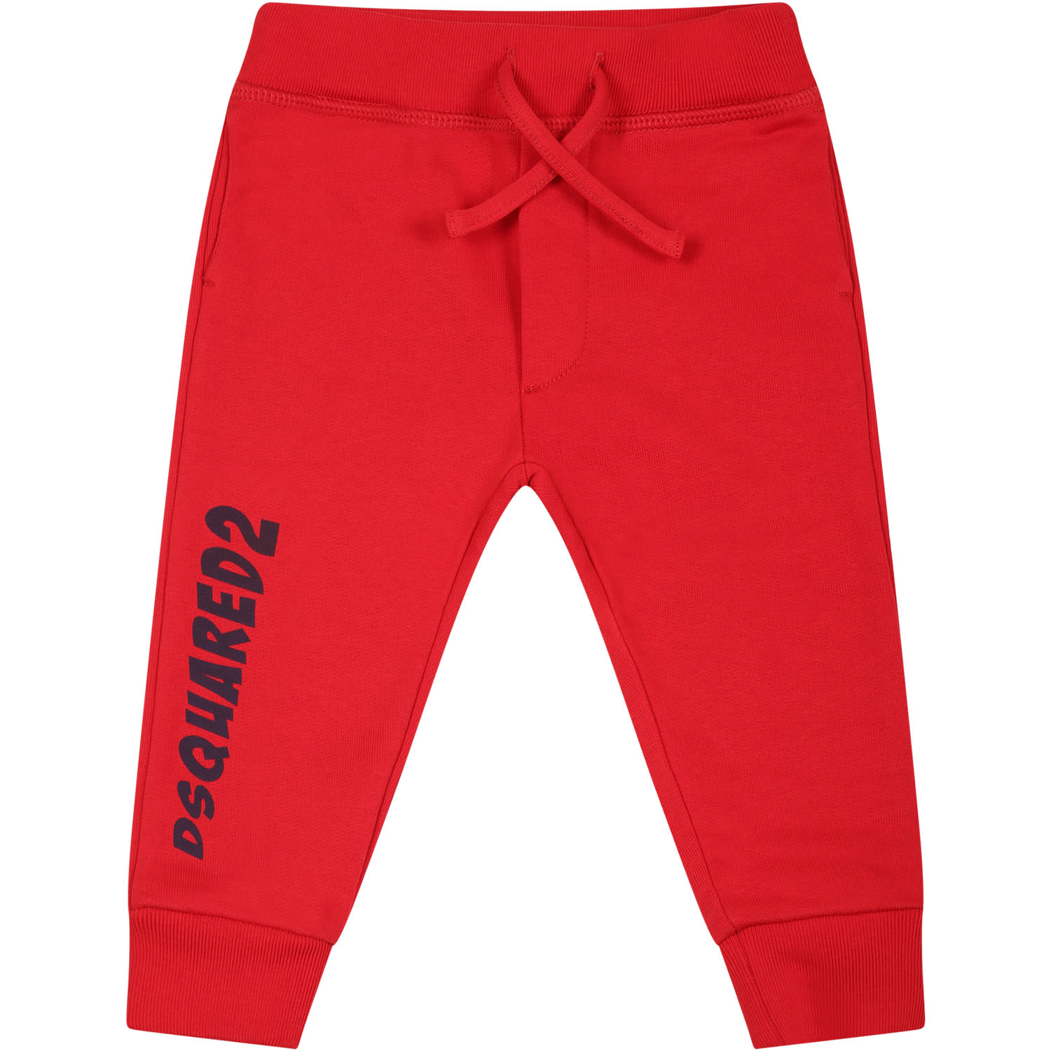 Dsquared2 Red Trousers For Baby Boy With Logo
