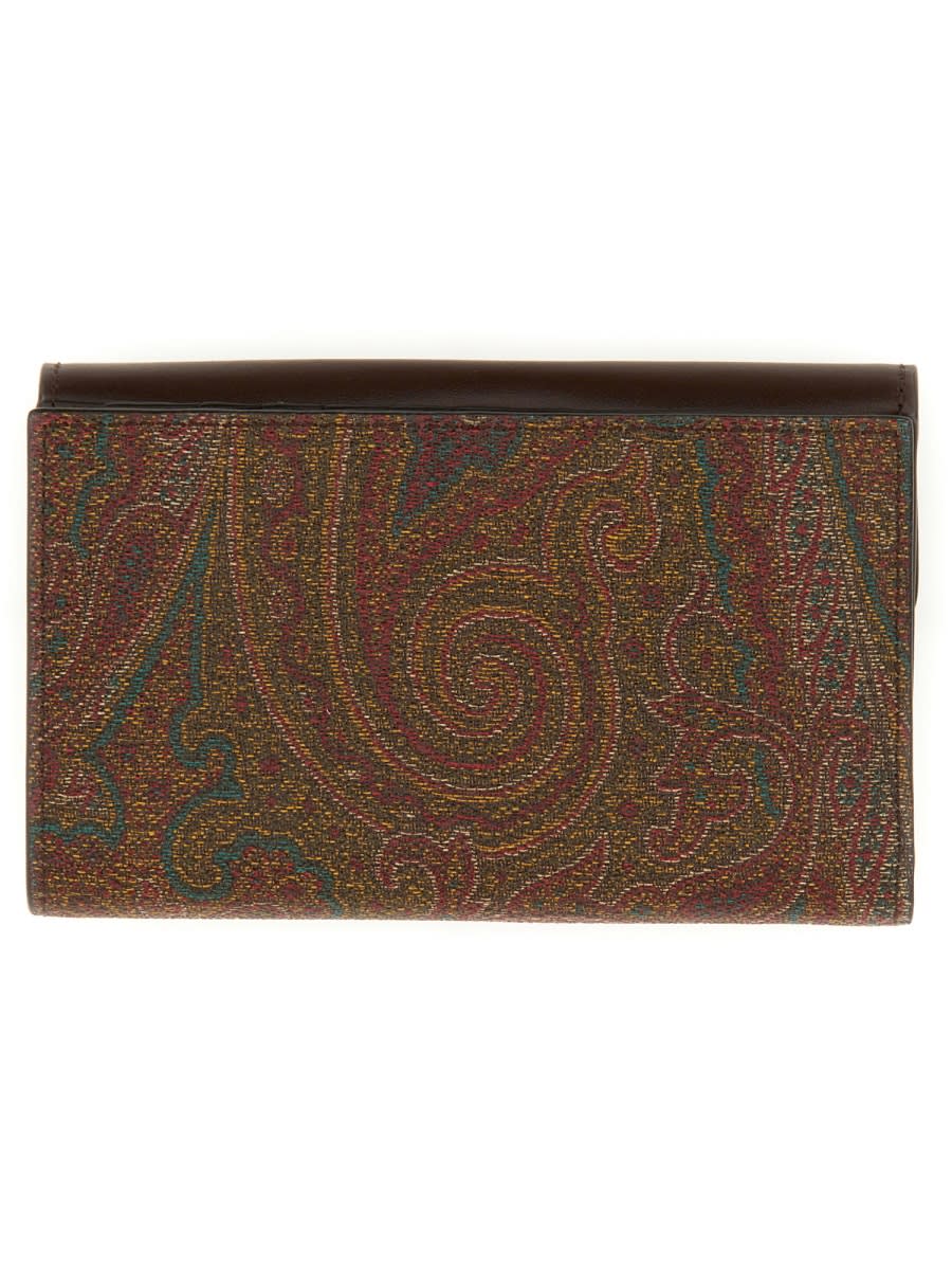 Etro Paisley-print Wallet In Brown