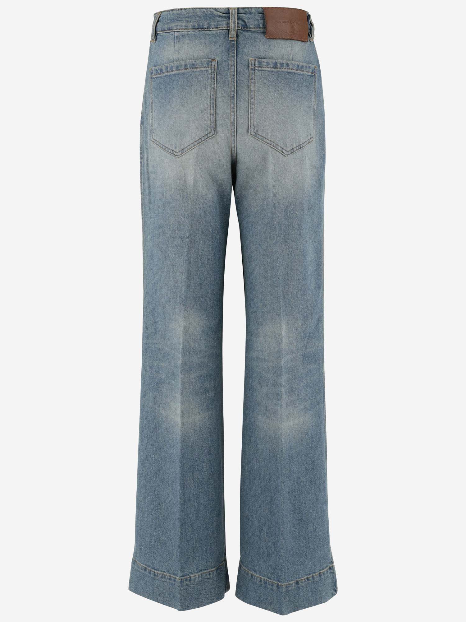 Shop Victoria Beckham Stretch Cotton Denim Jeans In Light Denim