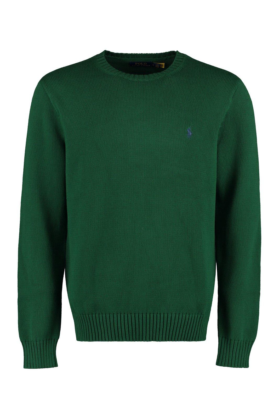 Shop Polo Ralph Lauren Logo Knit Sweater In New Forest