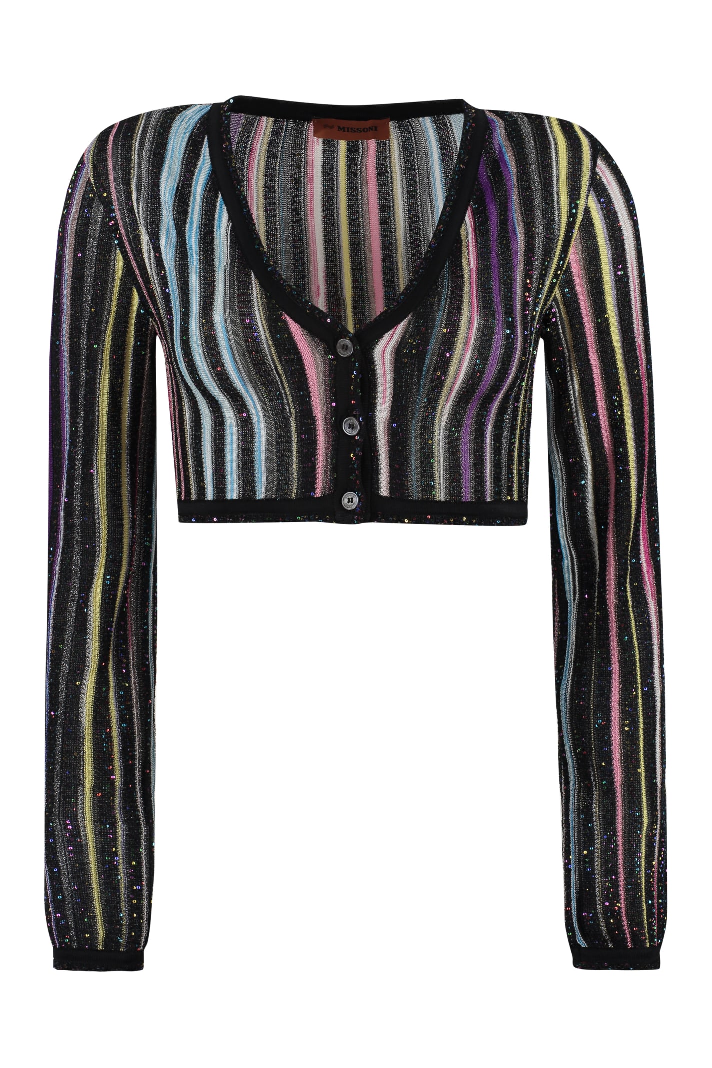 Shop Missoni Jacquard Knit Cardigan In Multicolor