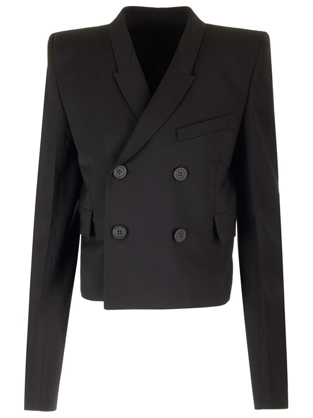 RICK OWENS CROPPED WOOL BLAZER