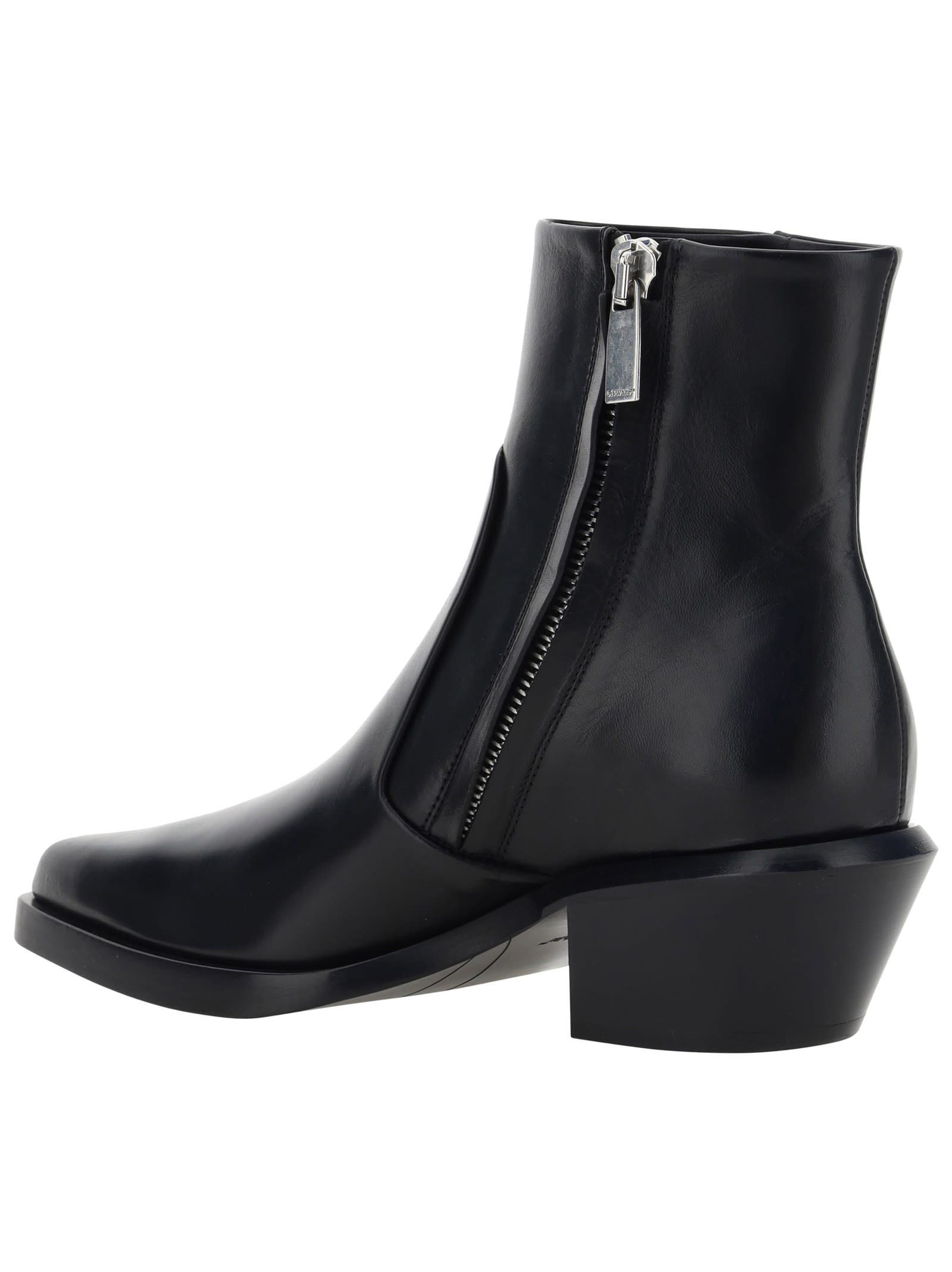 Shop Off-white Slim Texan Ankle Boots In Black