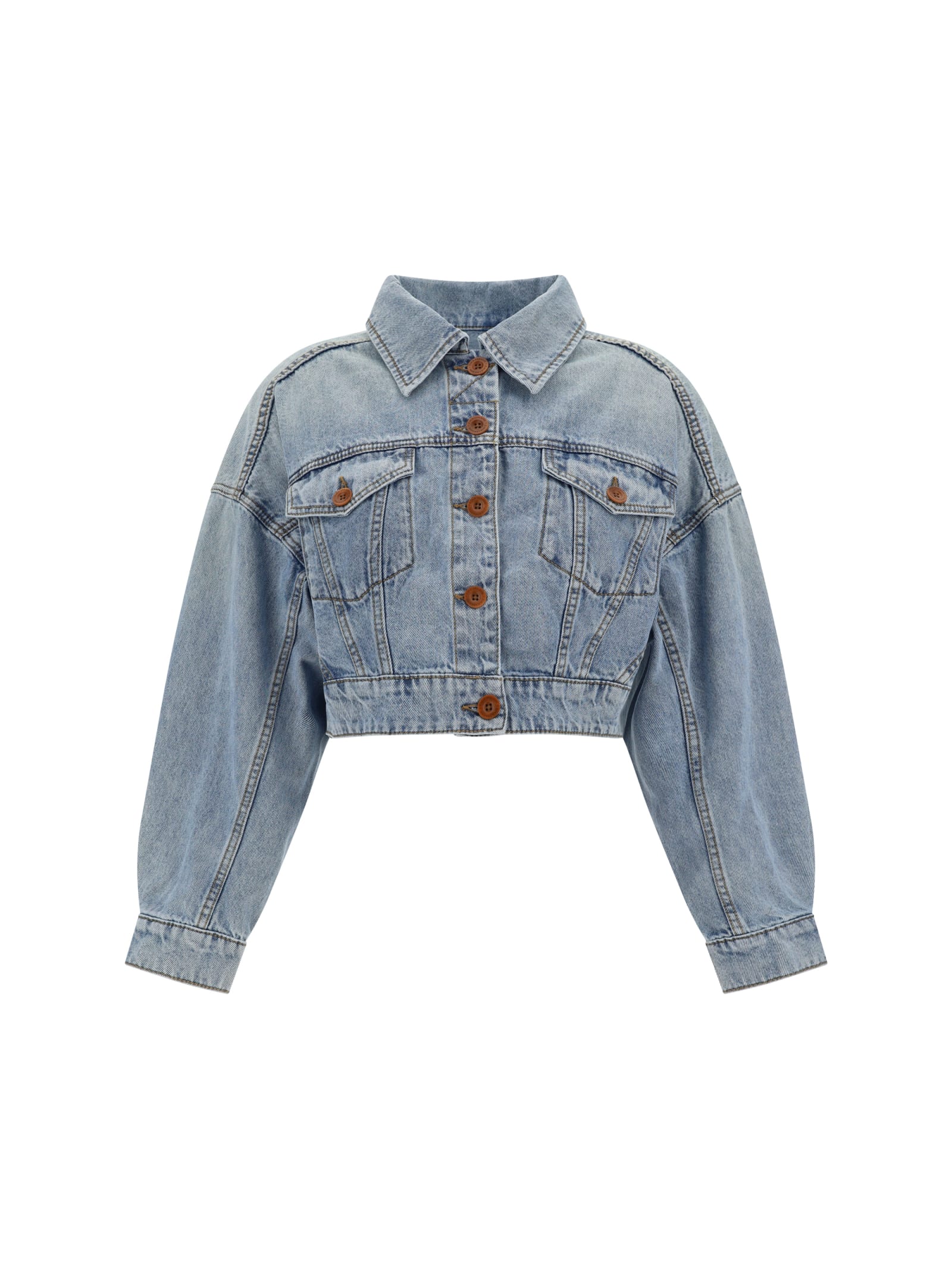 Shop Zimmermann Denim Jacket In Faded Blue