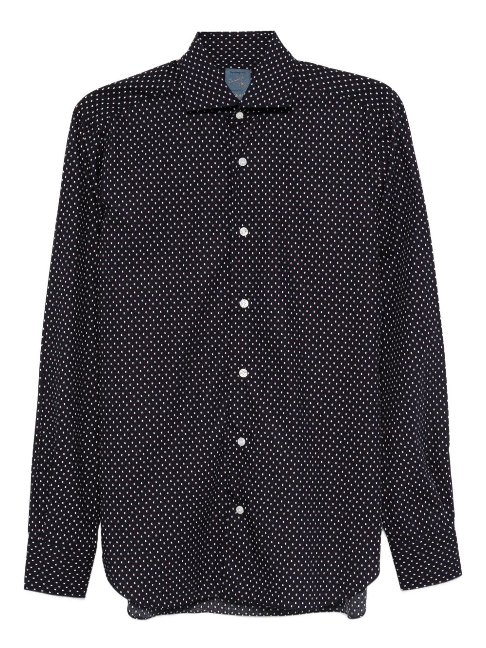 Barba Napoli Barba Polka Dot Shirt In Black