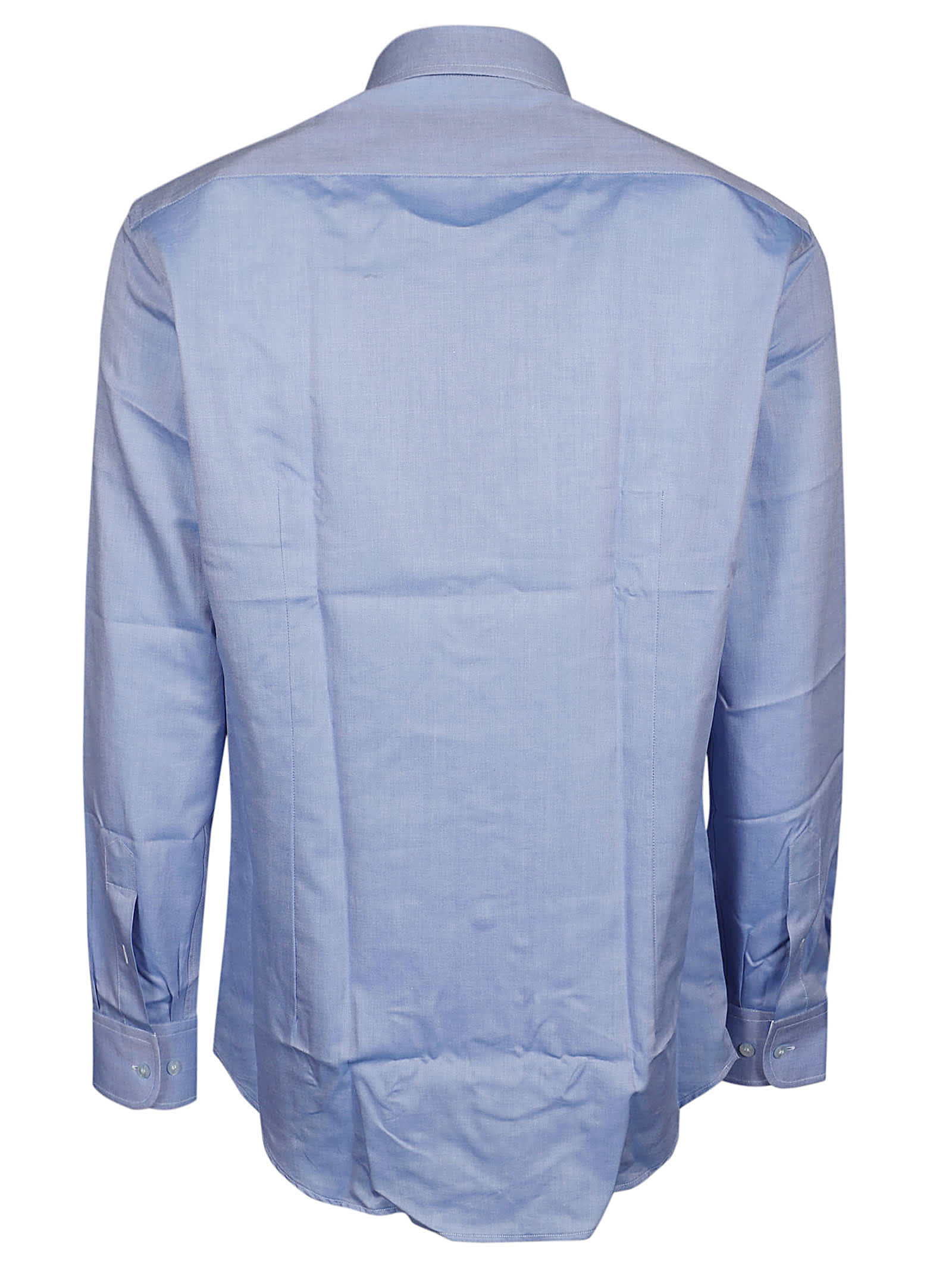 Shop Etro Roma Button Down Logo Shirt In Blu