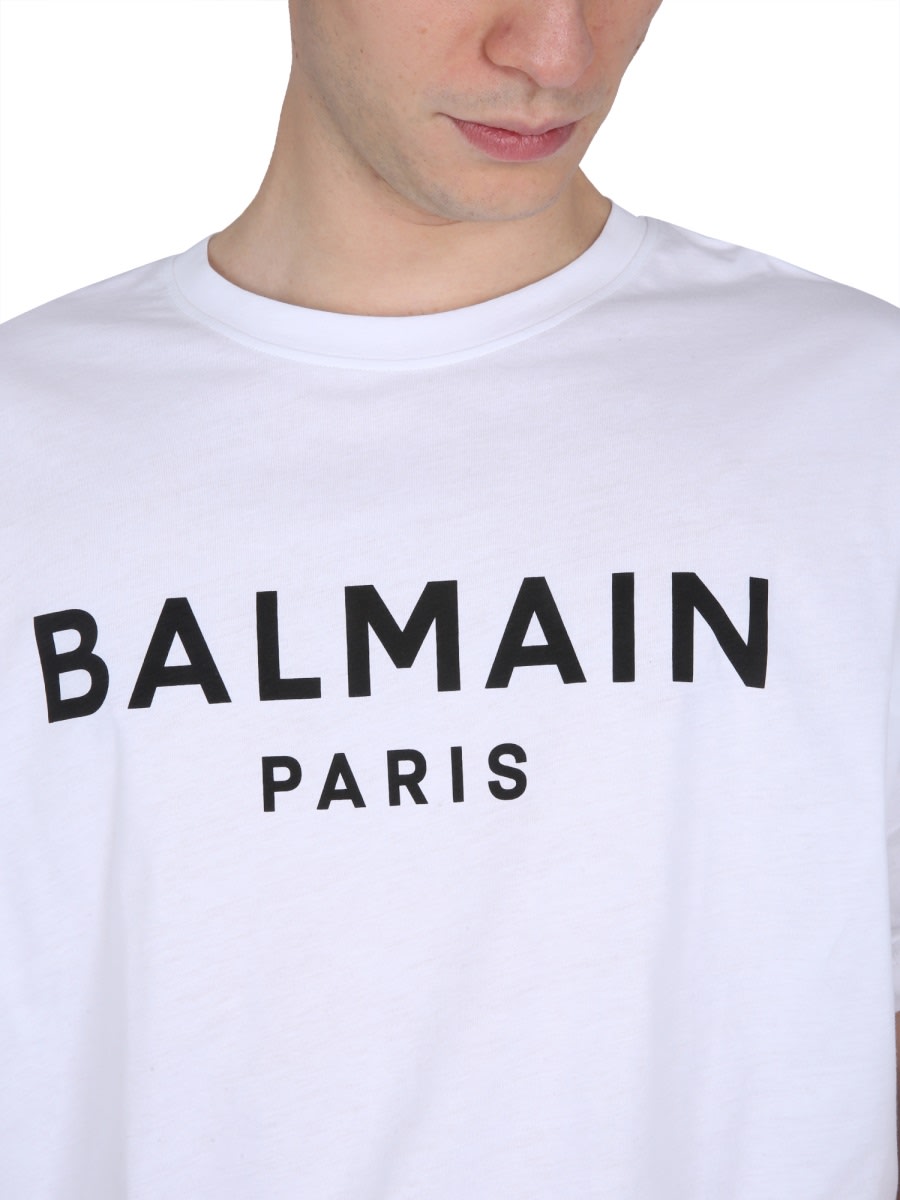 Shop Balmain Logo Print T-shirt In Multicolour