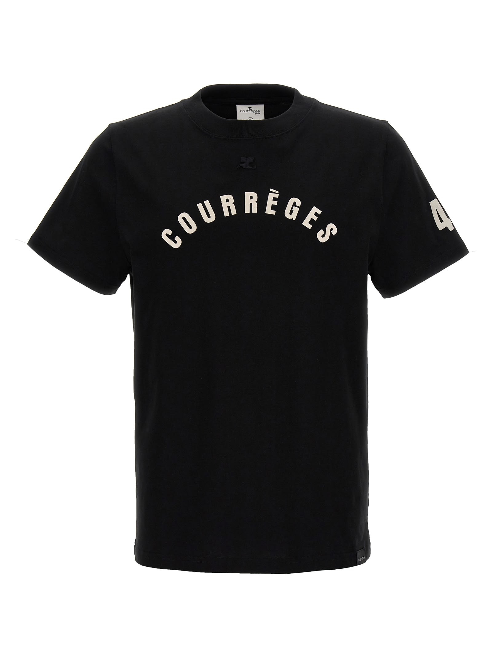 Shop Courrèges Straight Printed T-shirt In Black