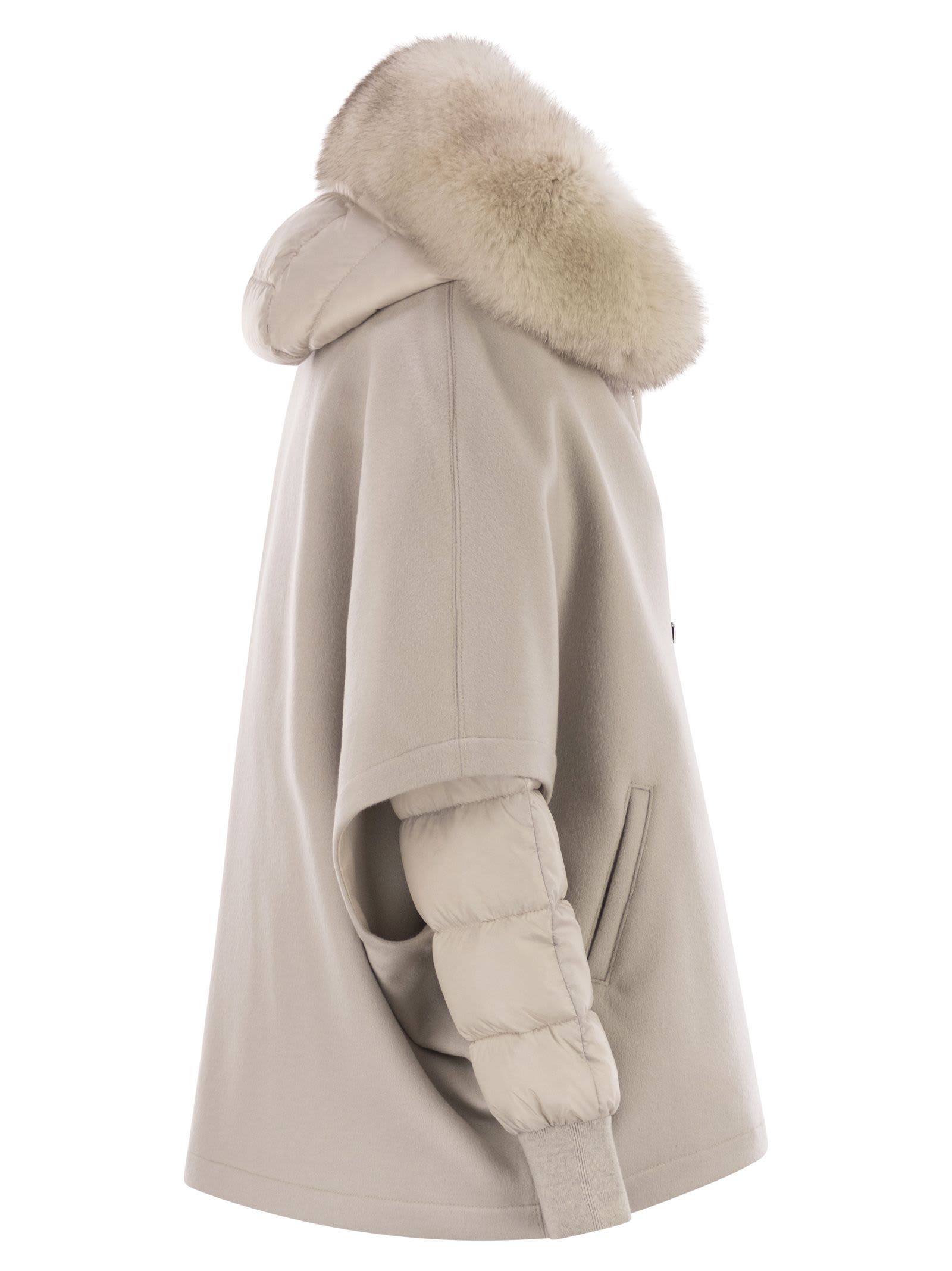 Moorer Pegaso - Down Jacket With Detachable Hood In Nude