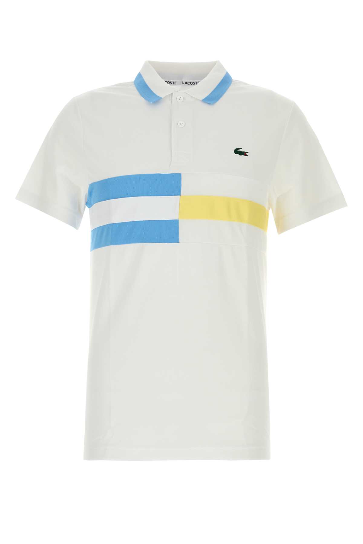 Shop Lacoste White Piquet Polo Shirt In Isq