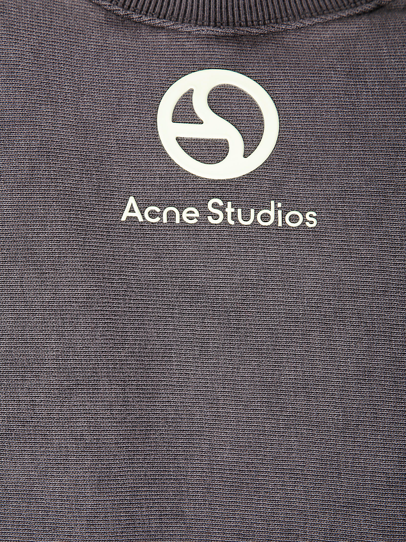 Acne Studios Faded Black Logo Turtleneck Sweatshirt In Gray