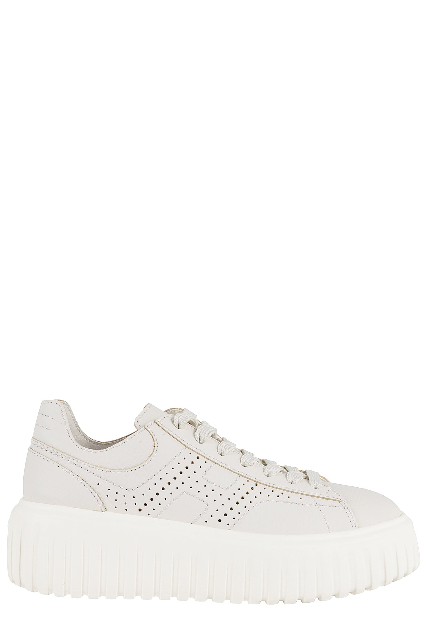 Hogan Low-top Sneakers With Ridged Platform Sole In Yogurt
