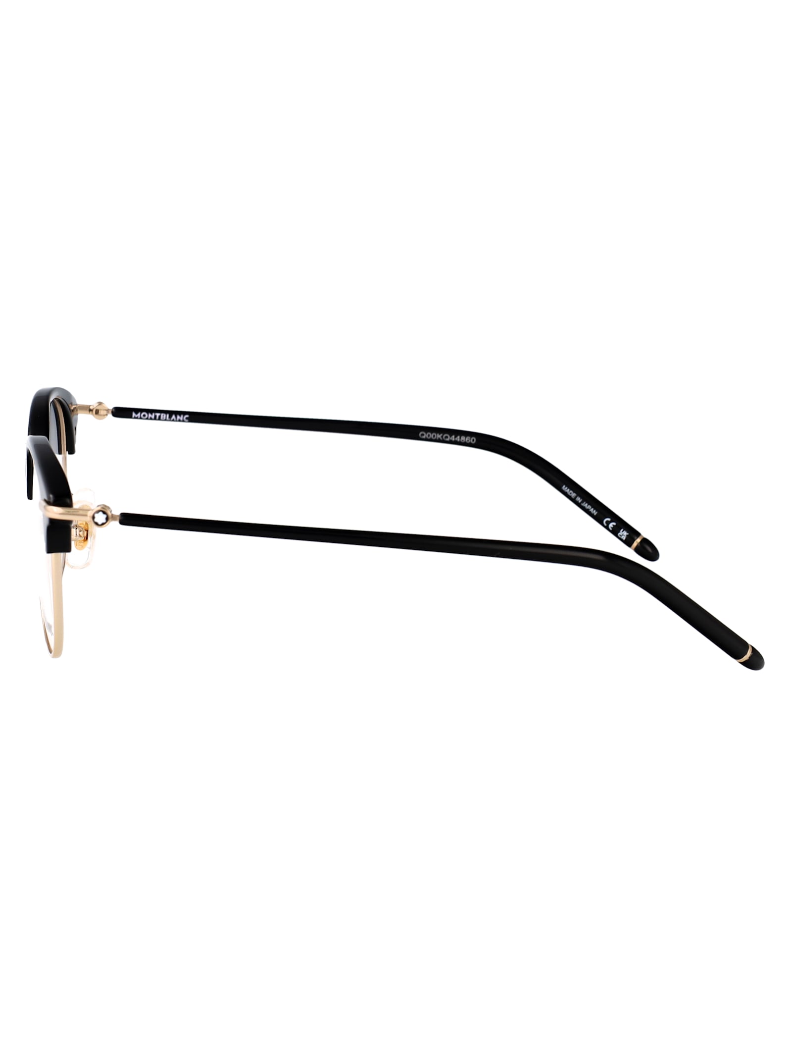 Montblanc Gold-black-transparent Metal Glasses In Black