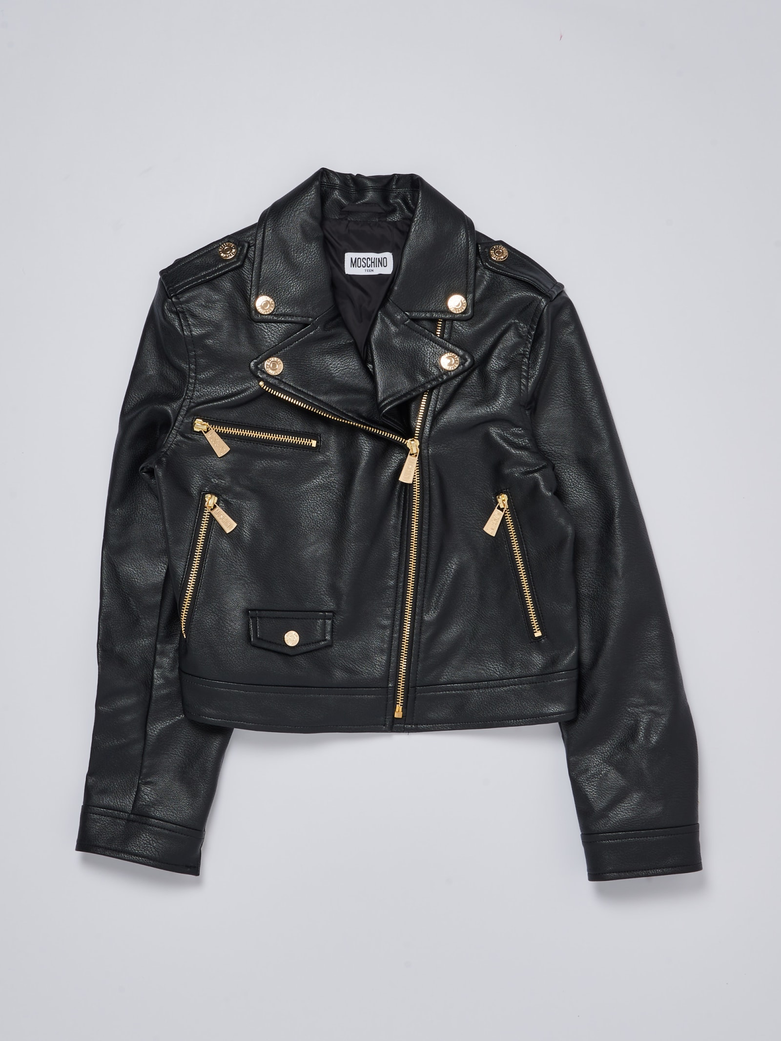 Moschino Kids Double Question Mark-jacquard jacket - Black
