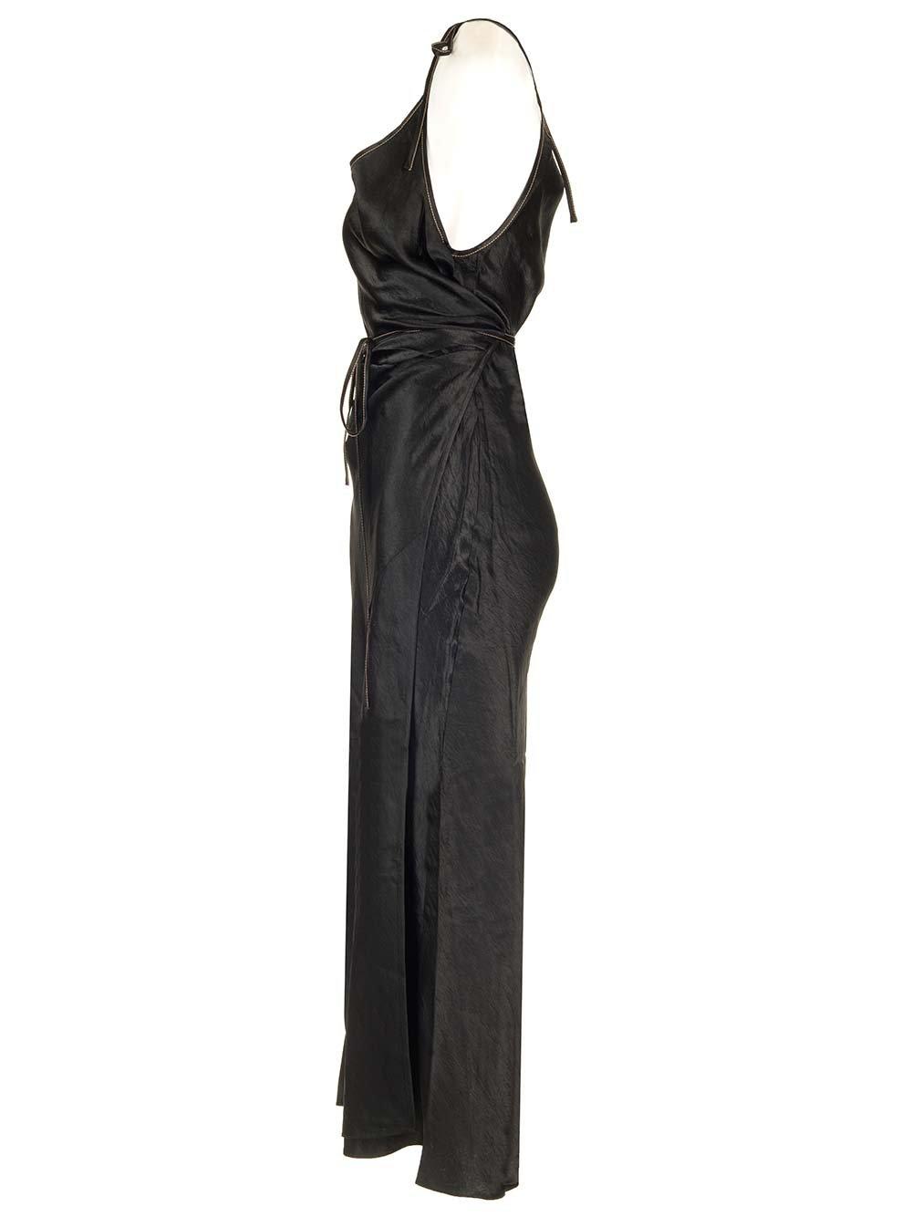 Shop Acne Studios Sleeveless Wrap Detailed Maxi Dress In Black