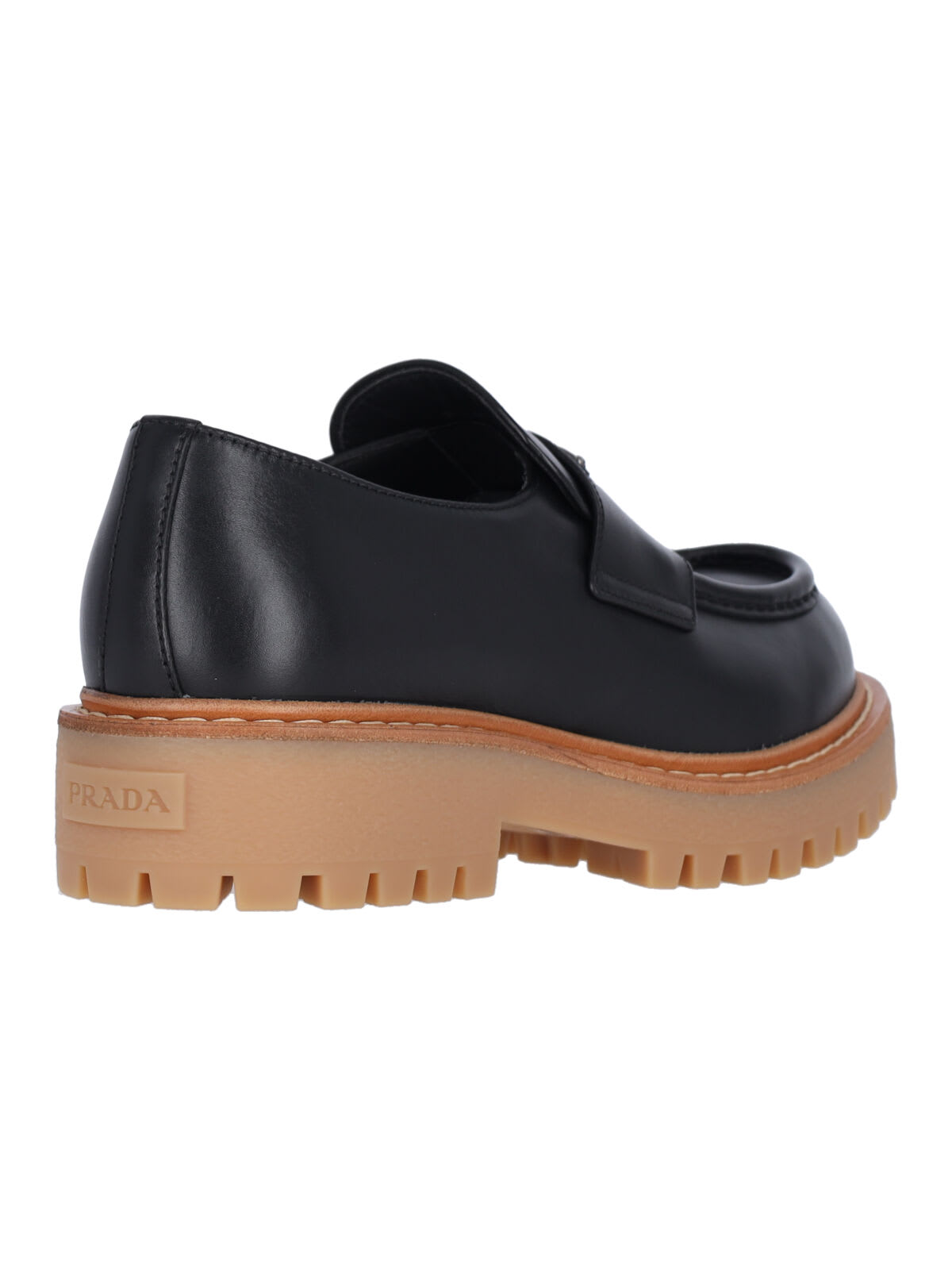 Prada Leather Loafers In Black