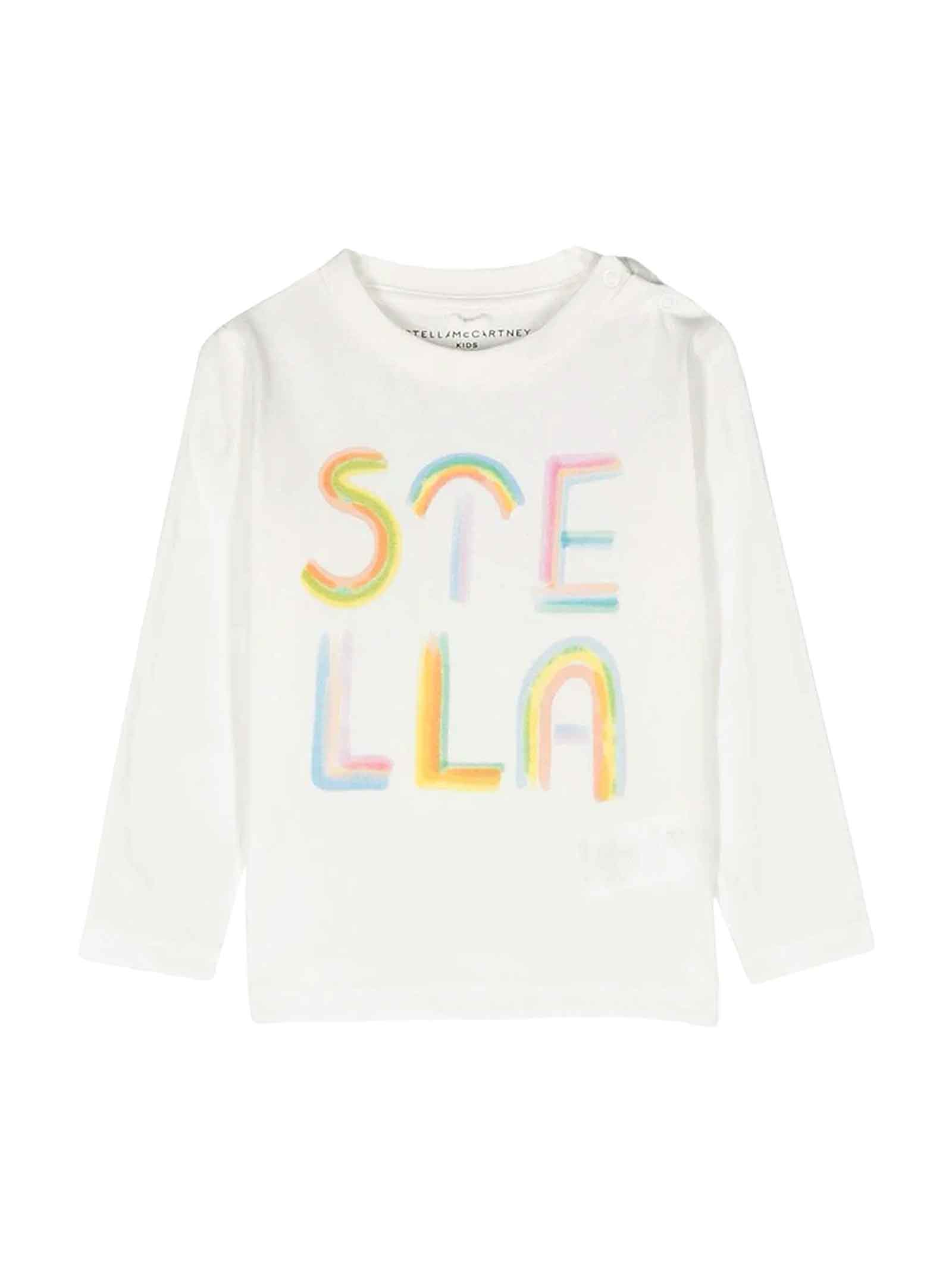 Shop Stella Mccartney Ivory T-shirt Baby Girl In Bianco
