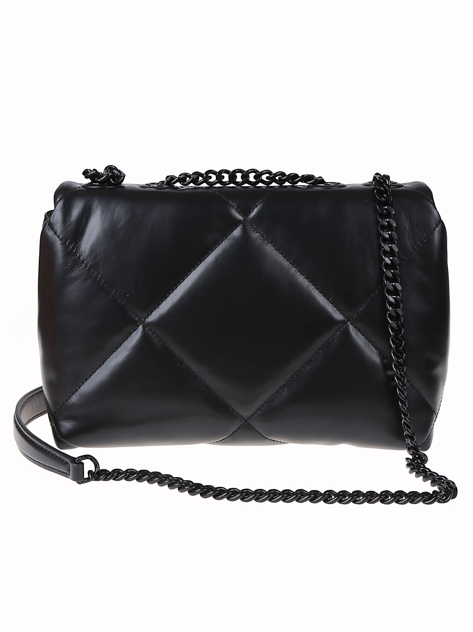 Tory Burch Small Kira Diamond Quilt Convertible Shoulder Bag In Black