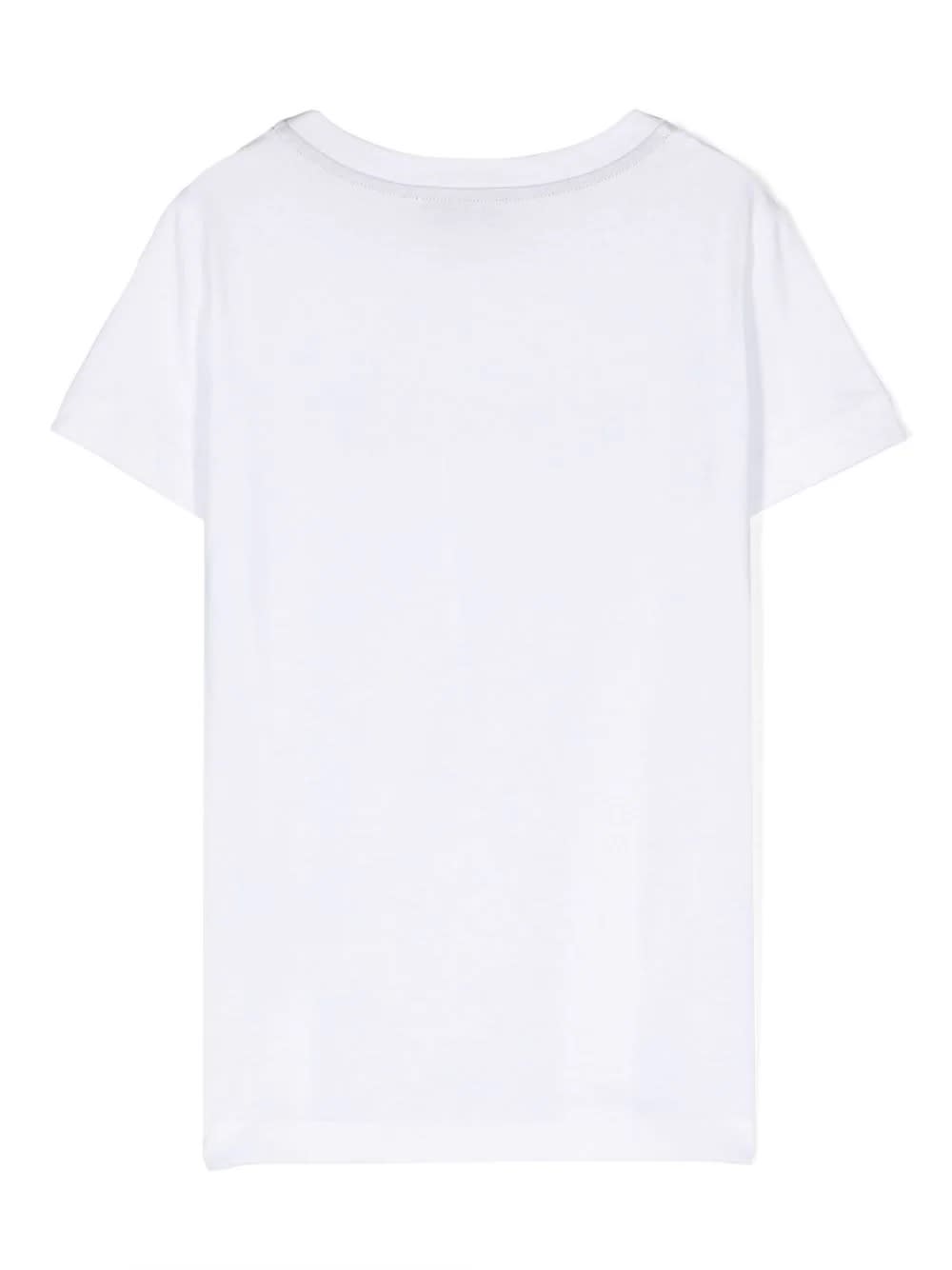 Shop Missoni White T-shirt With Chevron Motif Rhinestone Logo