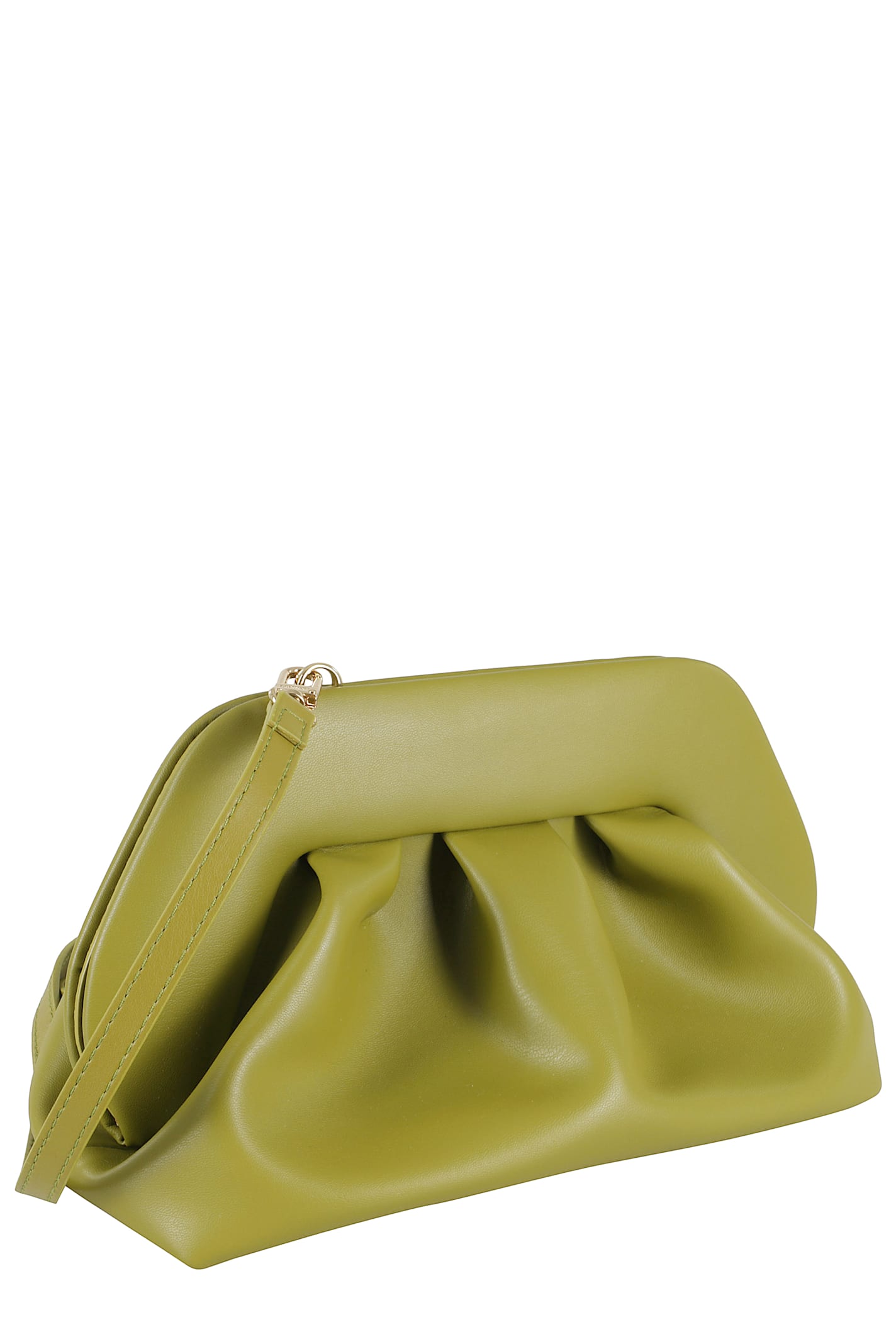Themoirè Tia Gathered Clutch Bag In Green